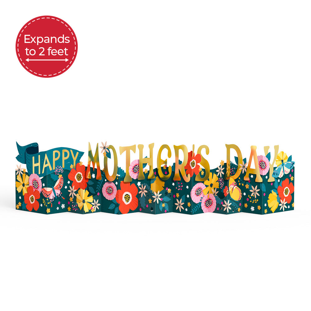 Vibrant Blooms Mother's Day Loooooong Card™ (Expands to 2 feet)、mySite、solidvoid