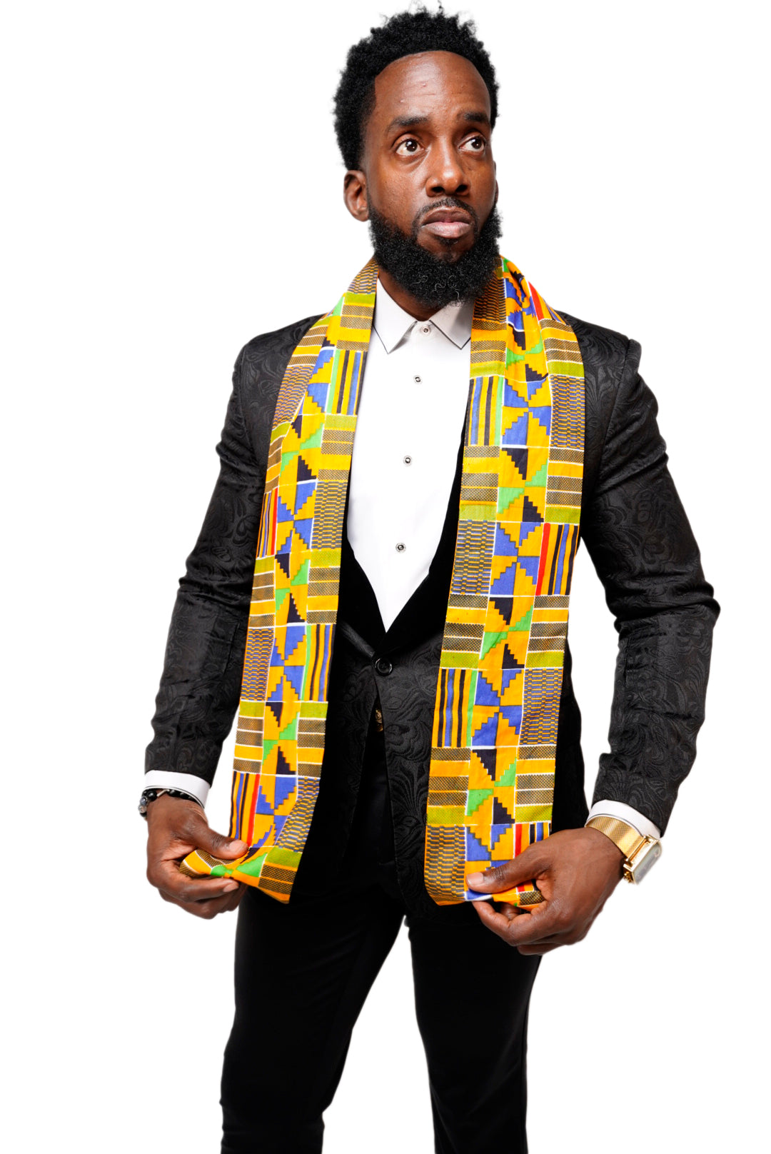 Dupsie's Akannipa Kente African Print Stole/Sash DP4075S、mySite、solidvoid