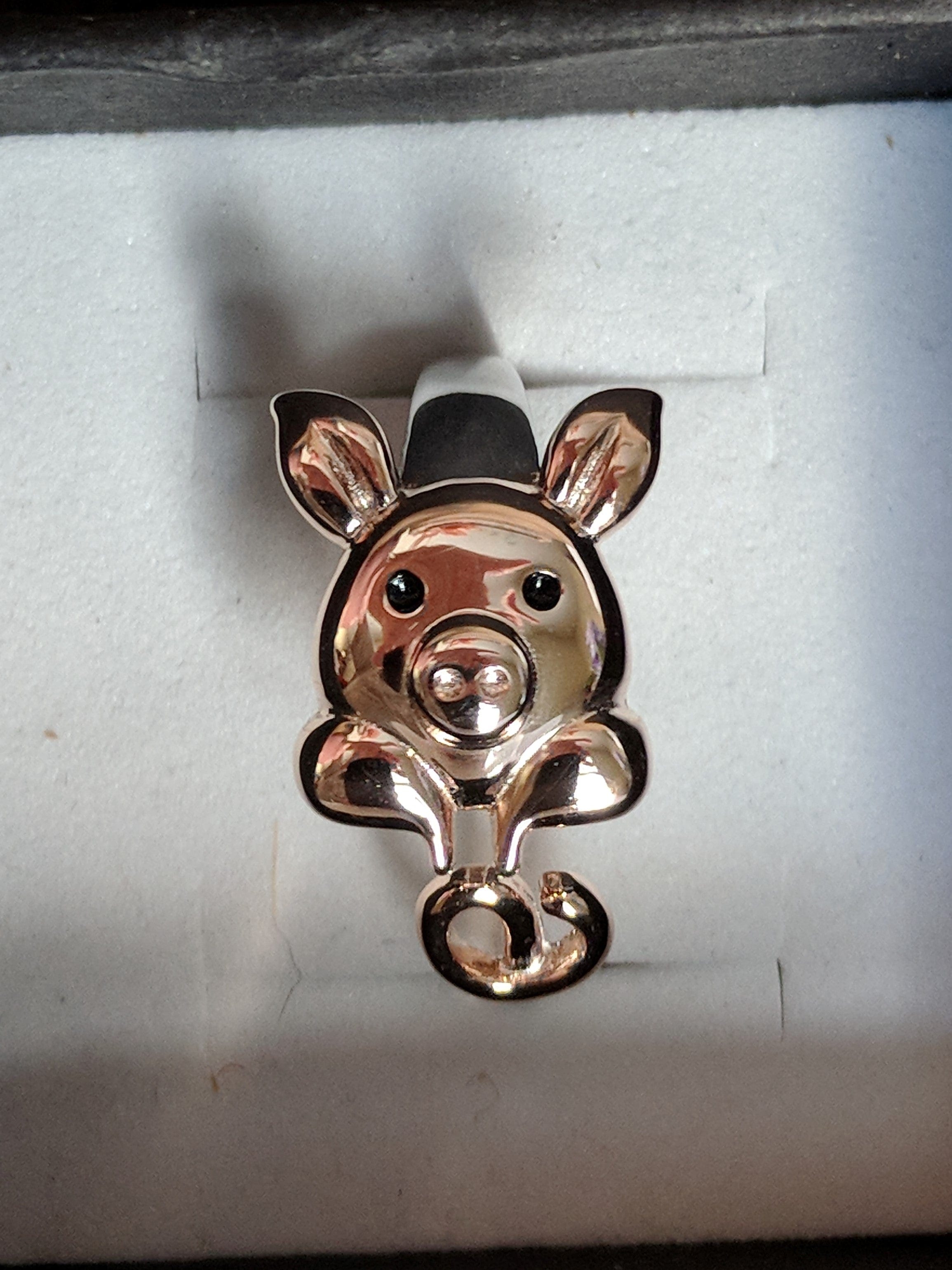Rose Gold Plated Sterling Silver Piggy Ring and Post Earrings、mySite、g9winljtr