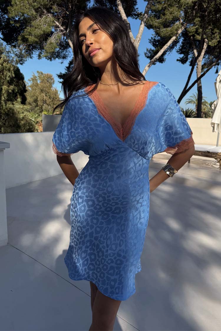 Blue Jacquard Mini Thea Dress Petite、mySite、solidvoid