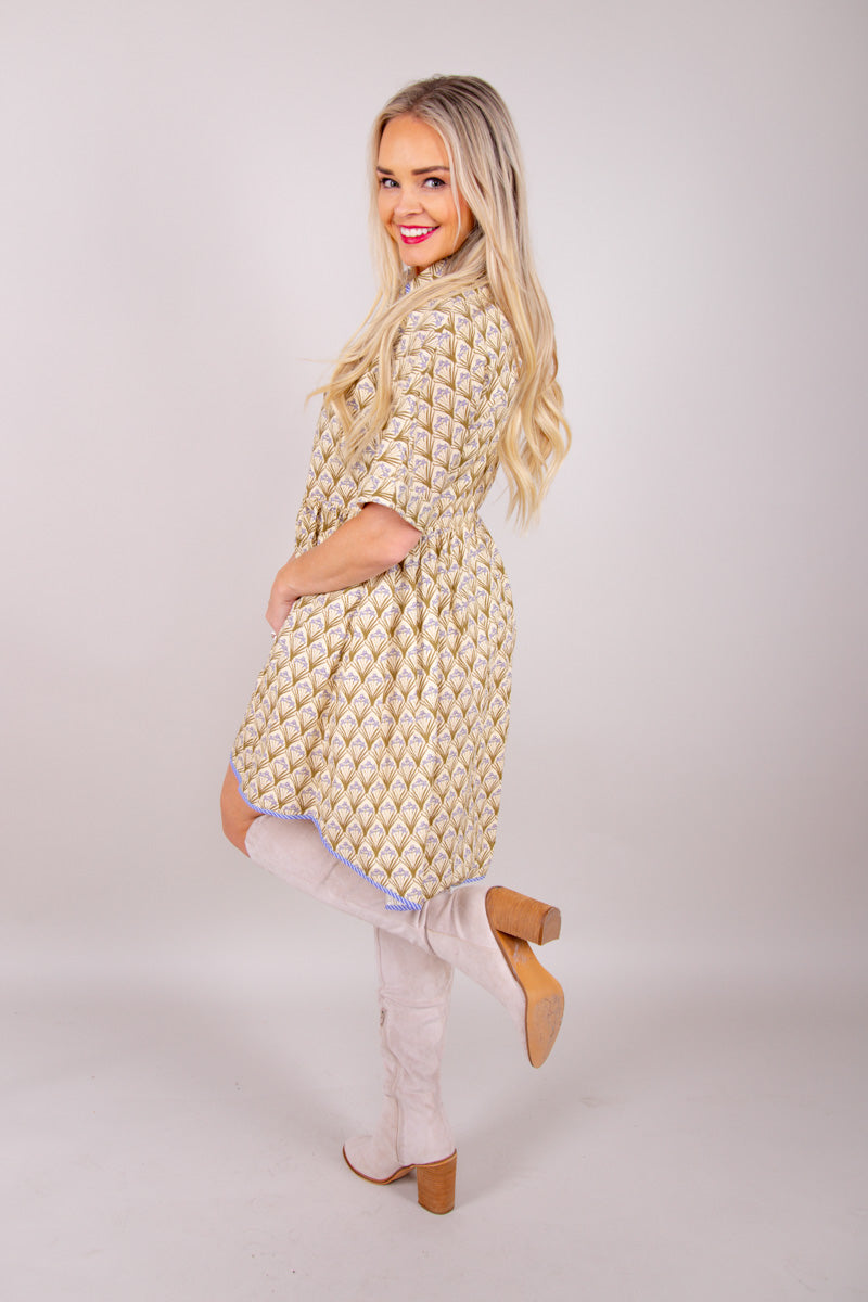 Vintage Bloom Button-Up Dress、mySite、hinf8tx79