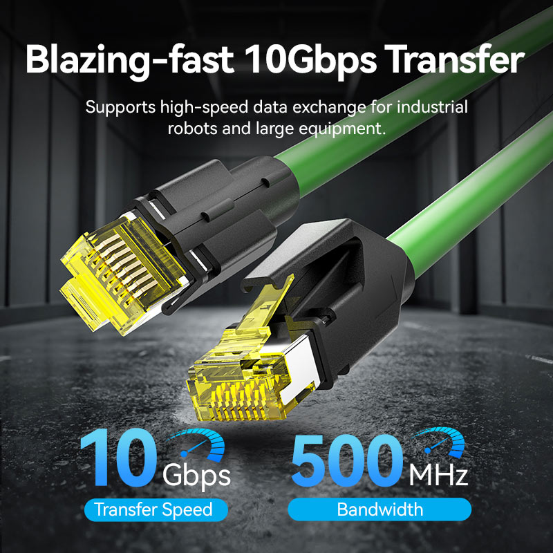 Vention Cat6A FTP 8P8C RJ45 Modular Plug DE Standard Black、mySite、fannypackpong