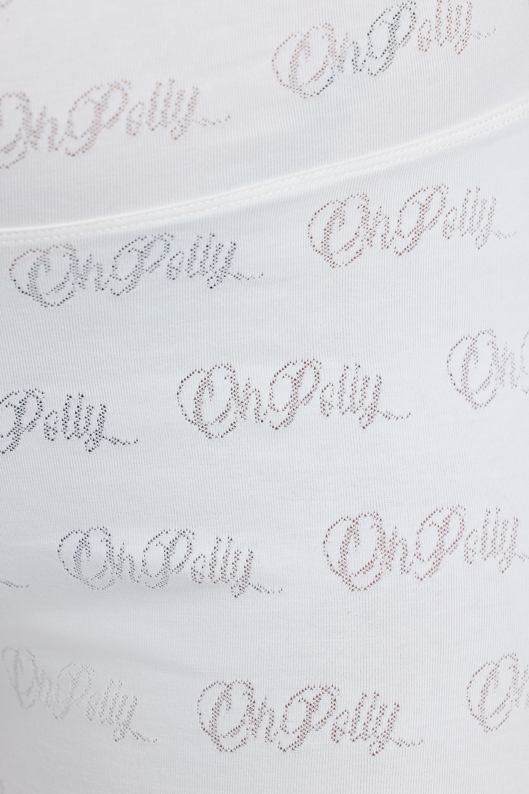 Mid Rise Straight Leg Pointelle Trousers in White、mySite、solidvoid