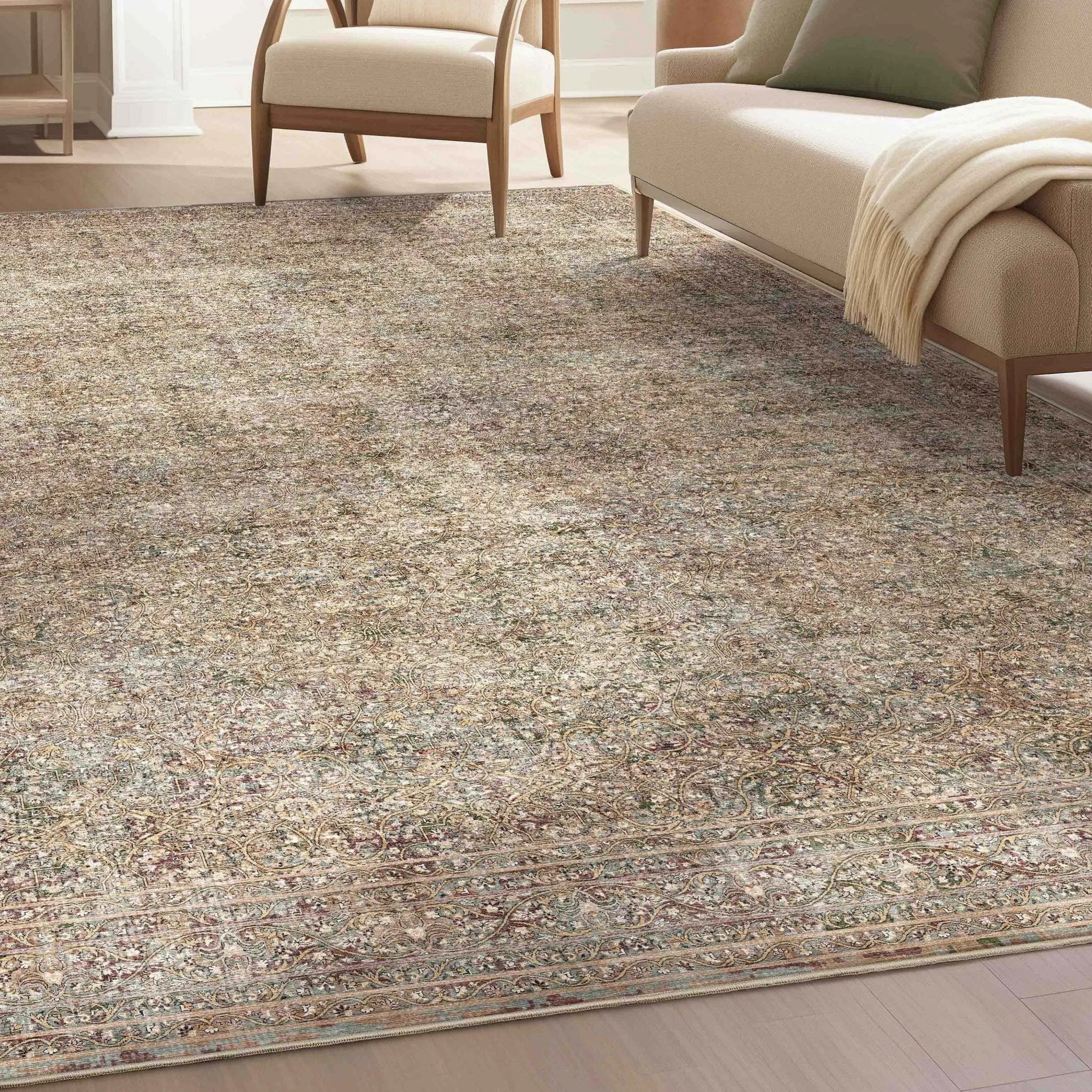 Juliette Vintage Persian Oriental Beige Flat-Weave Rug、mySite、gigharbornorthrealestate