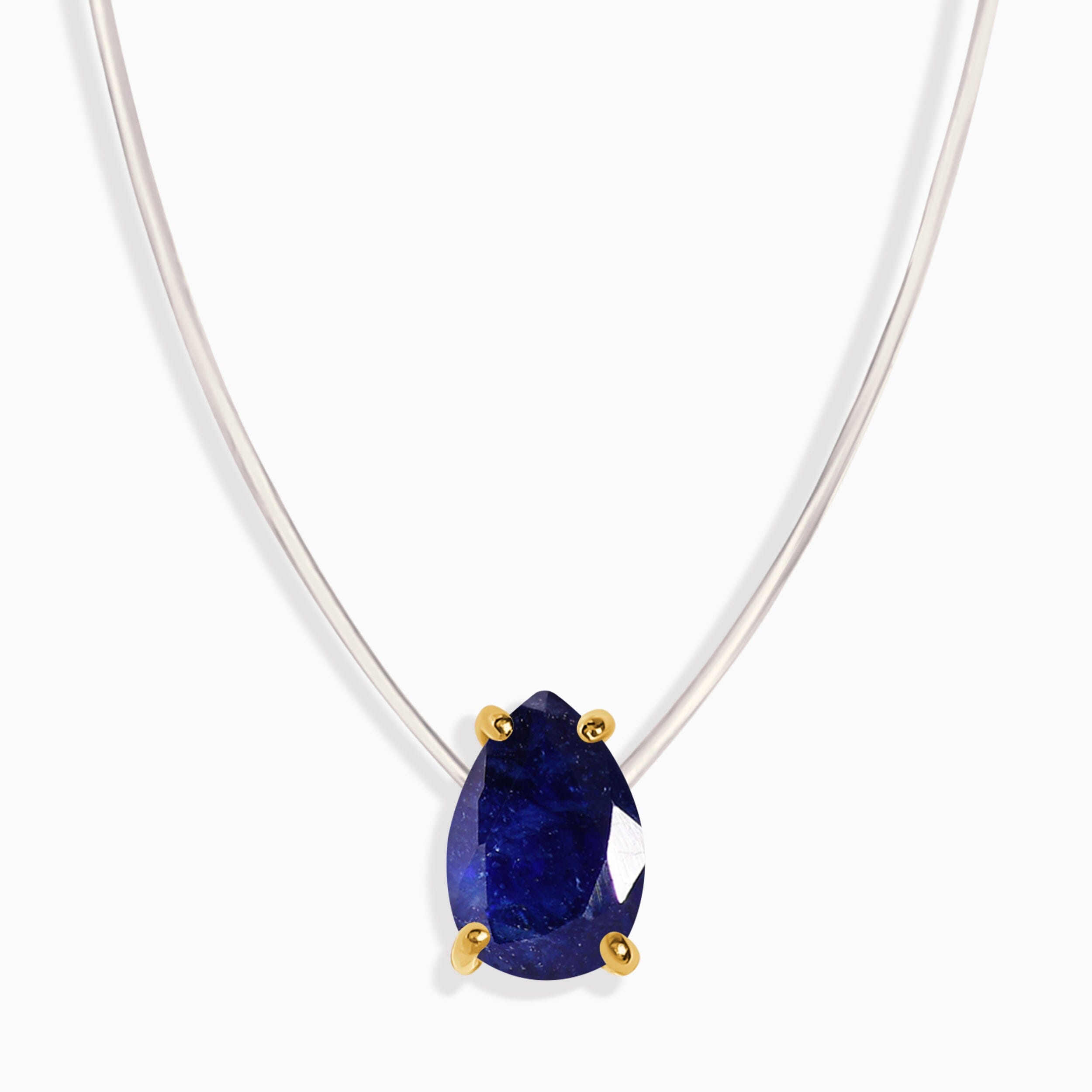 Blue Sapphire Necklace Floating Sway - September Birthstone、mySite、hinf8tx79