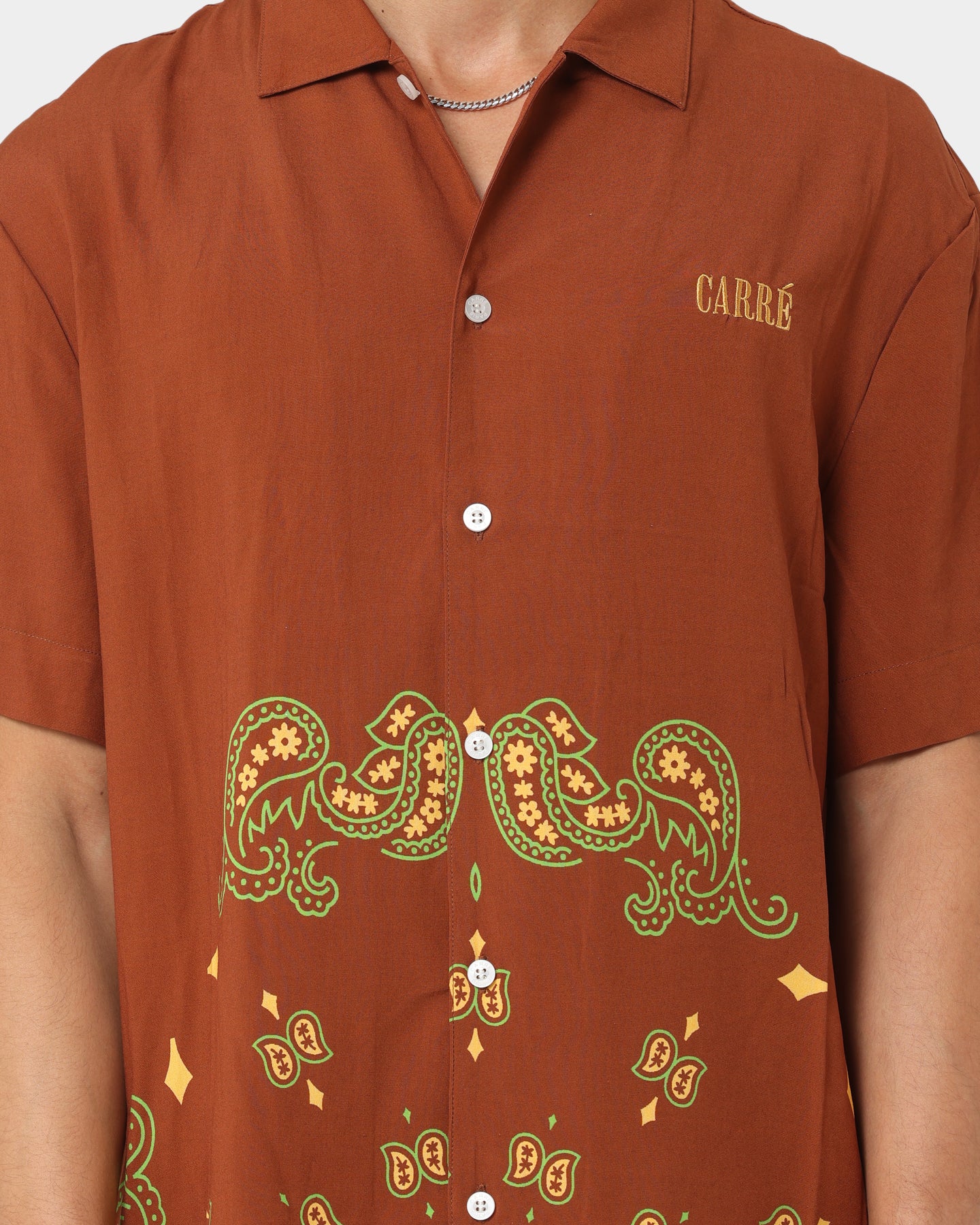 Carre Raphael Button Up Shirt Brown、mySite、zt4zffjzw