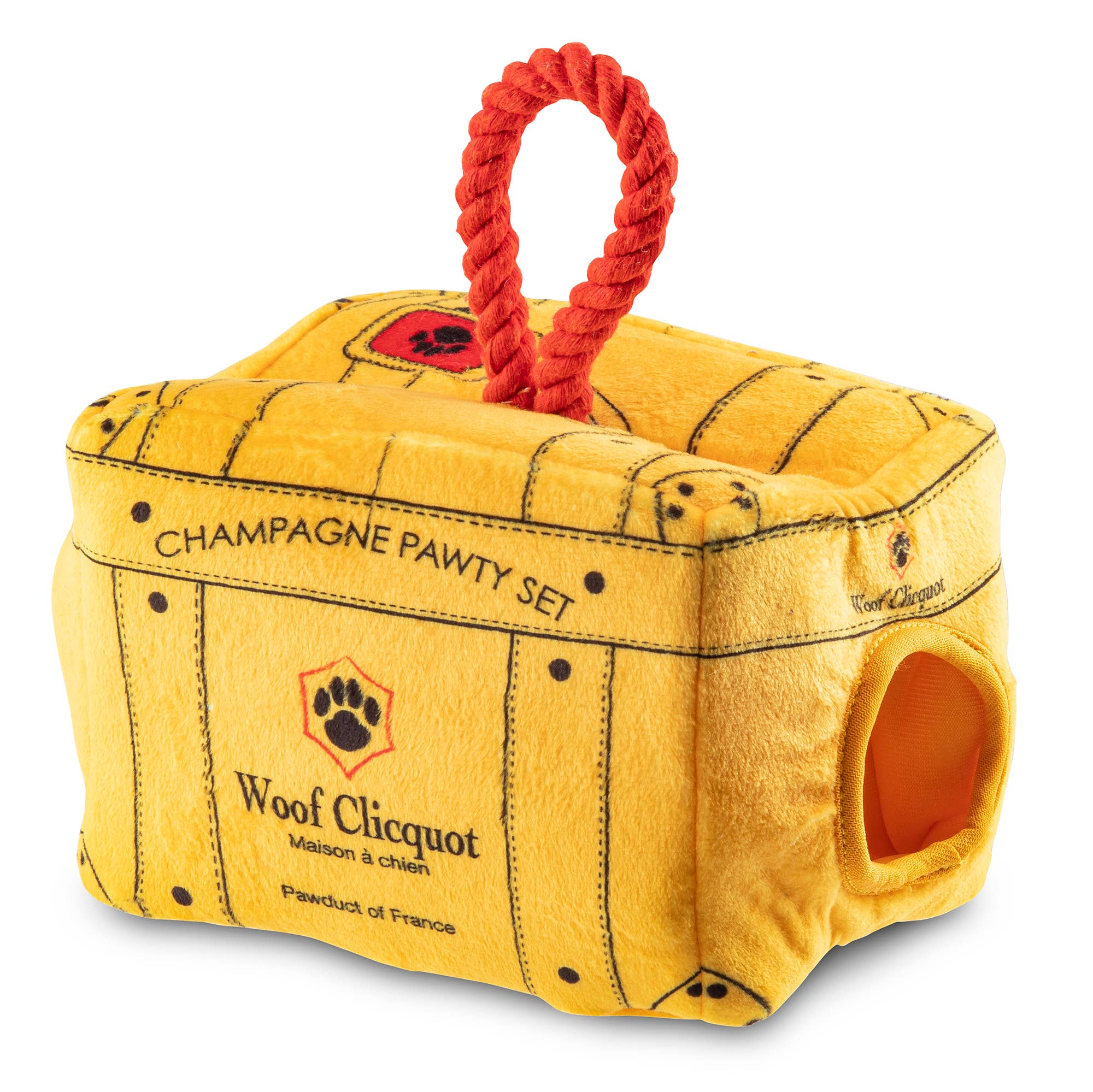 Woof Clicquot - Pawty Set for Dogs Fun Toy Designer Plush Parody Pet Chew Toys、mySite、g9winljtr