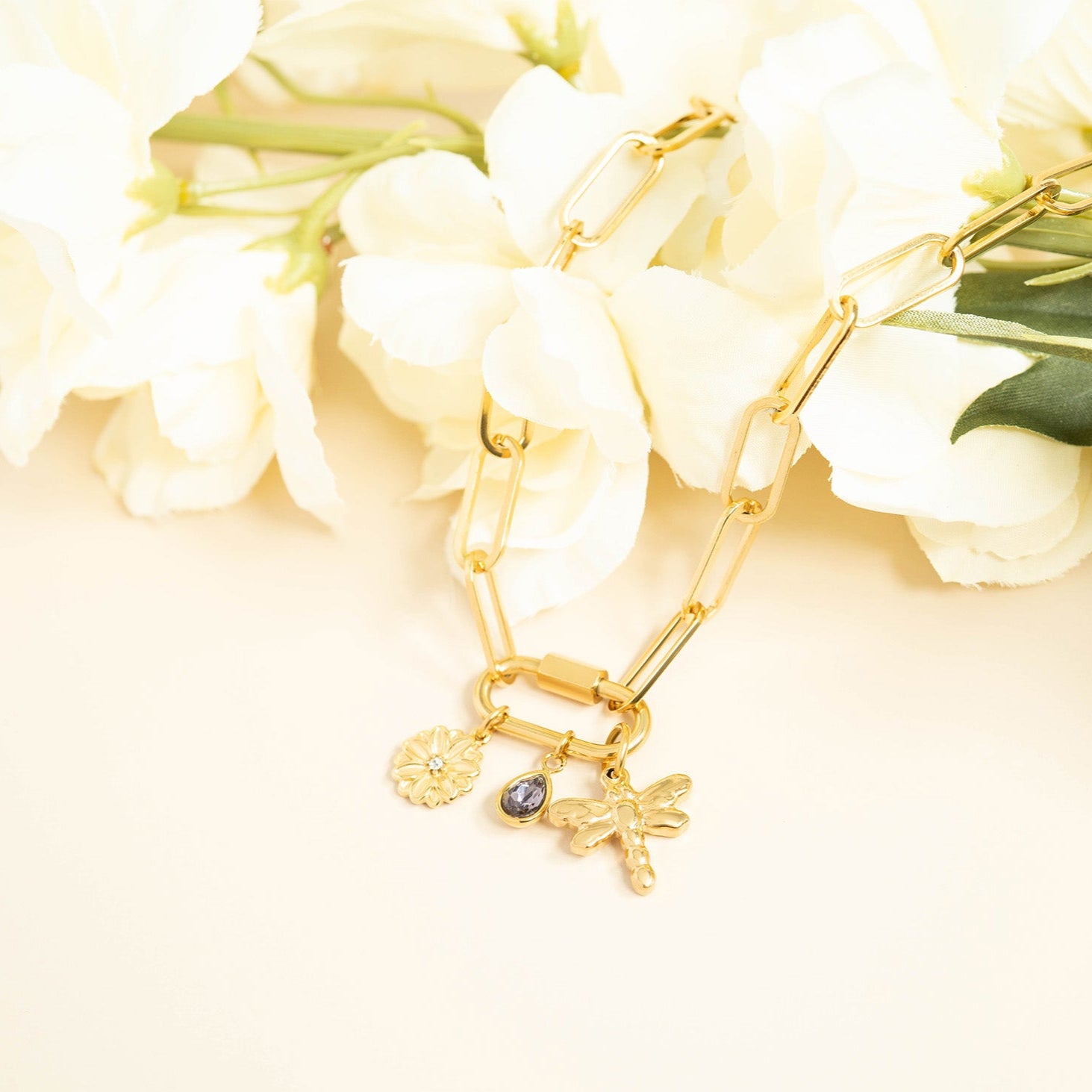 Stainless Steel Teardrop Birthstone Charm / PDL0264、mySite、dreamappss