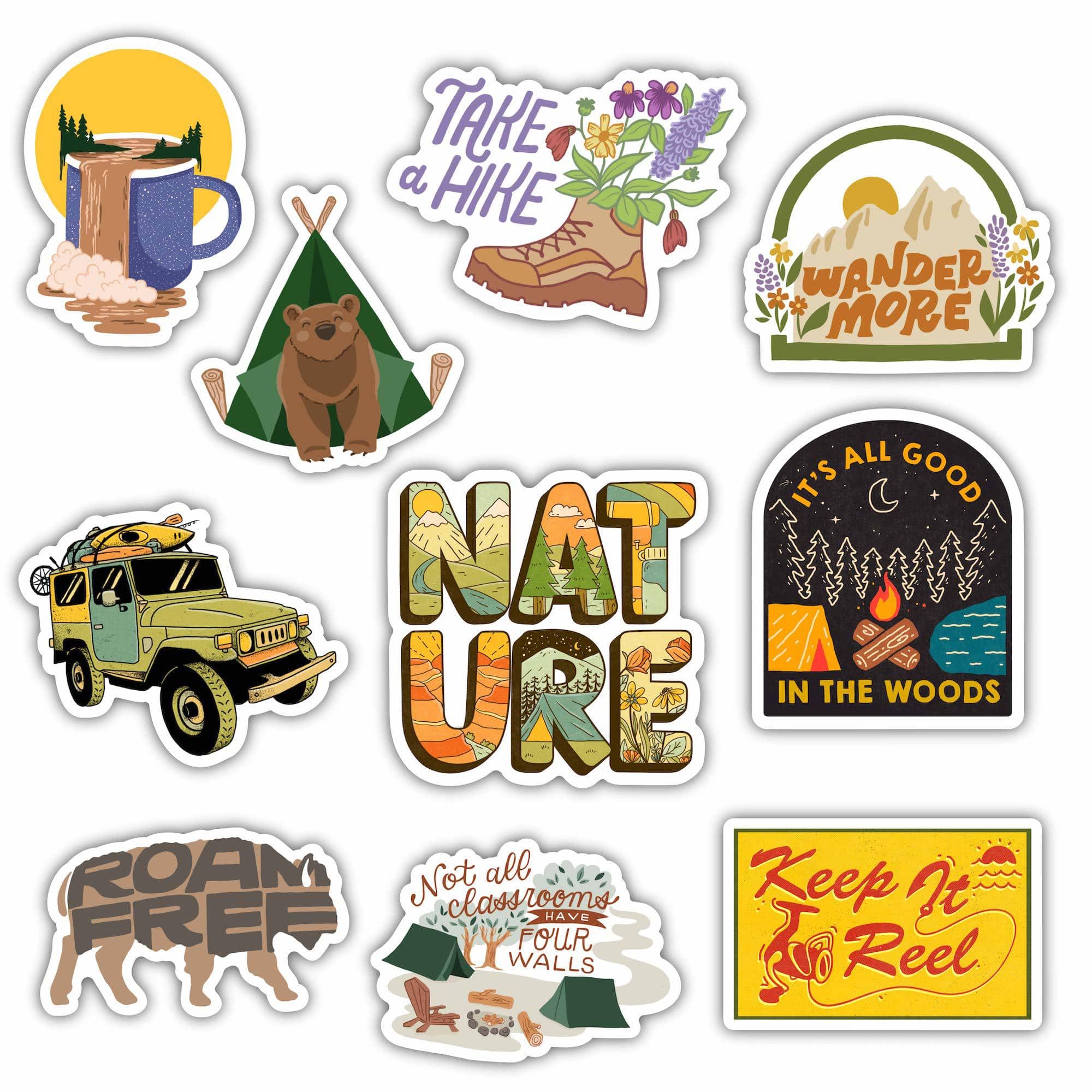  Nature And Outdoors Stickers 10 Pack、mySite、ghnorth