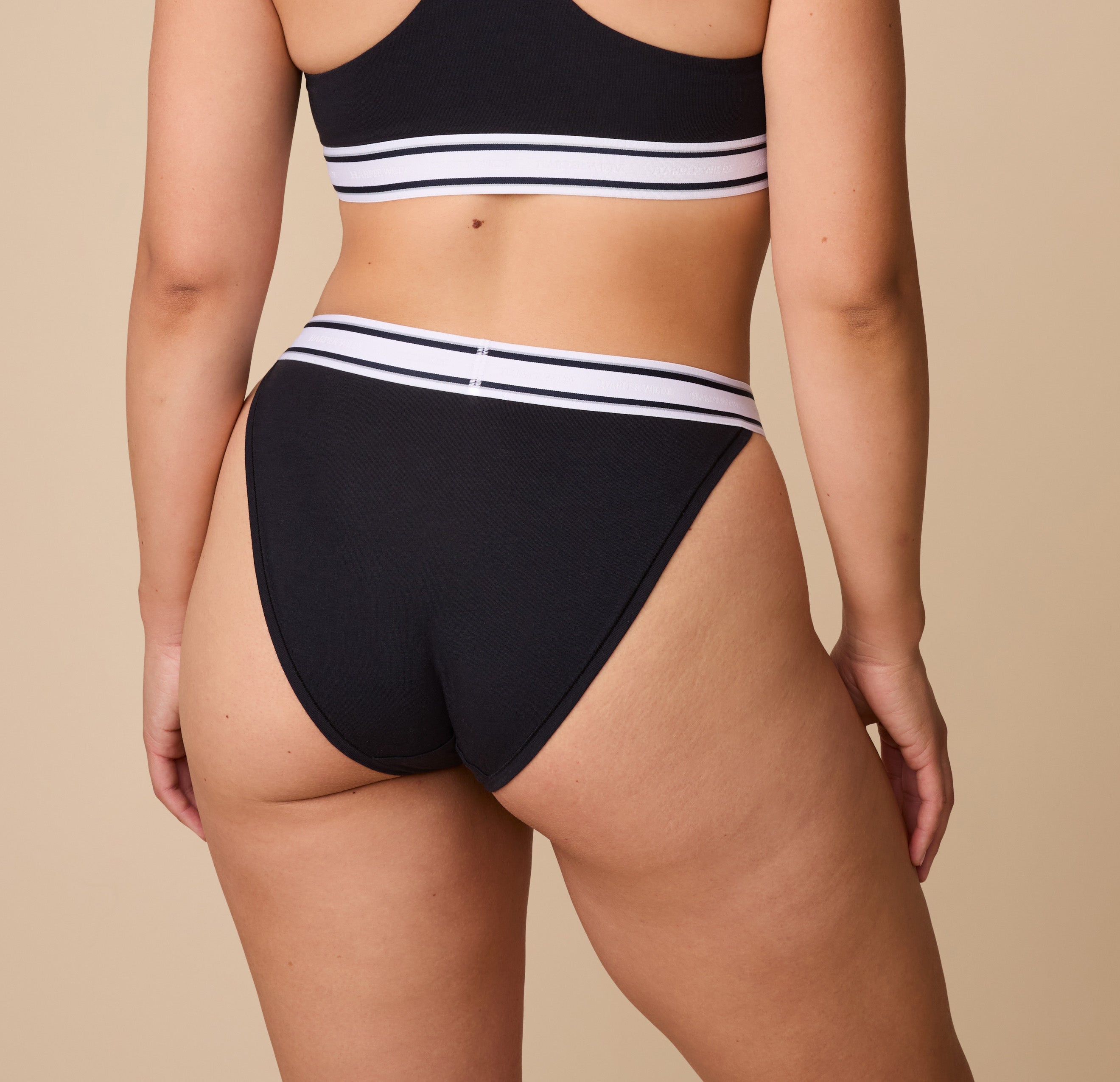 Cloud Cotton Retro French Cut Bikini - Black、mySite、bengalsvssteelers