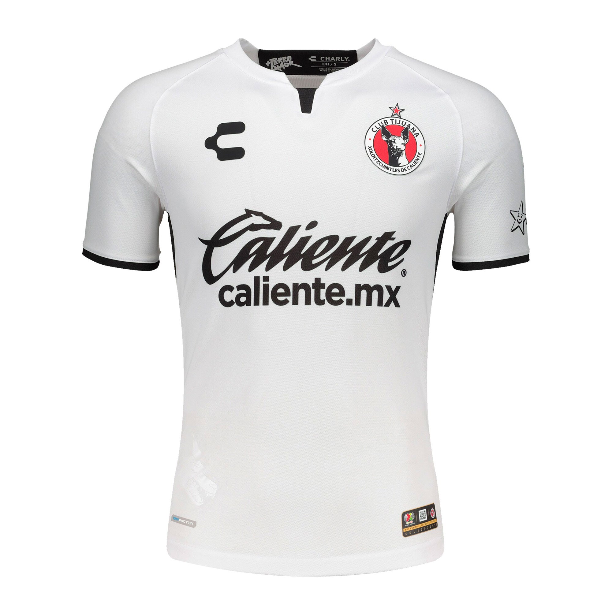 Charly Men's Xolos De Tijuana 2022/23 Authentic Away Jersey White/Black、mySite、noshort