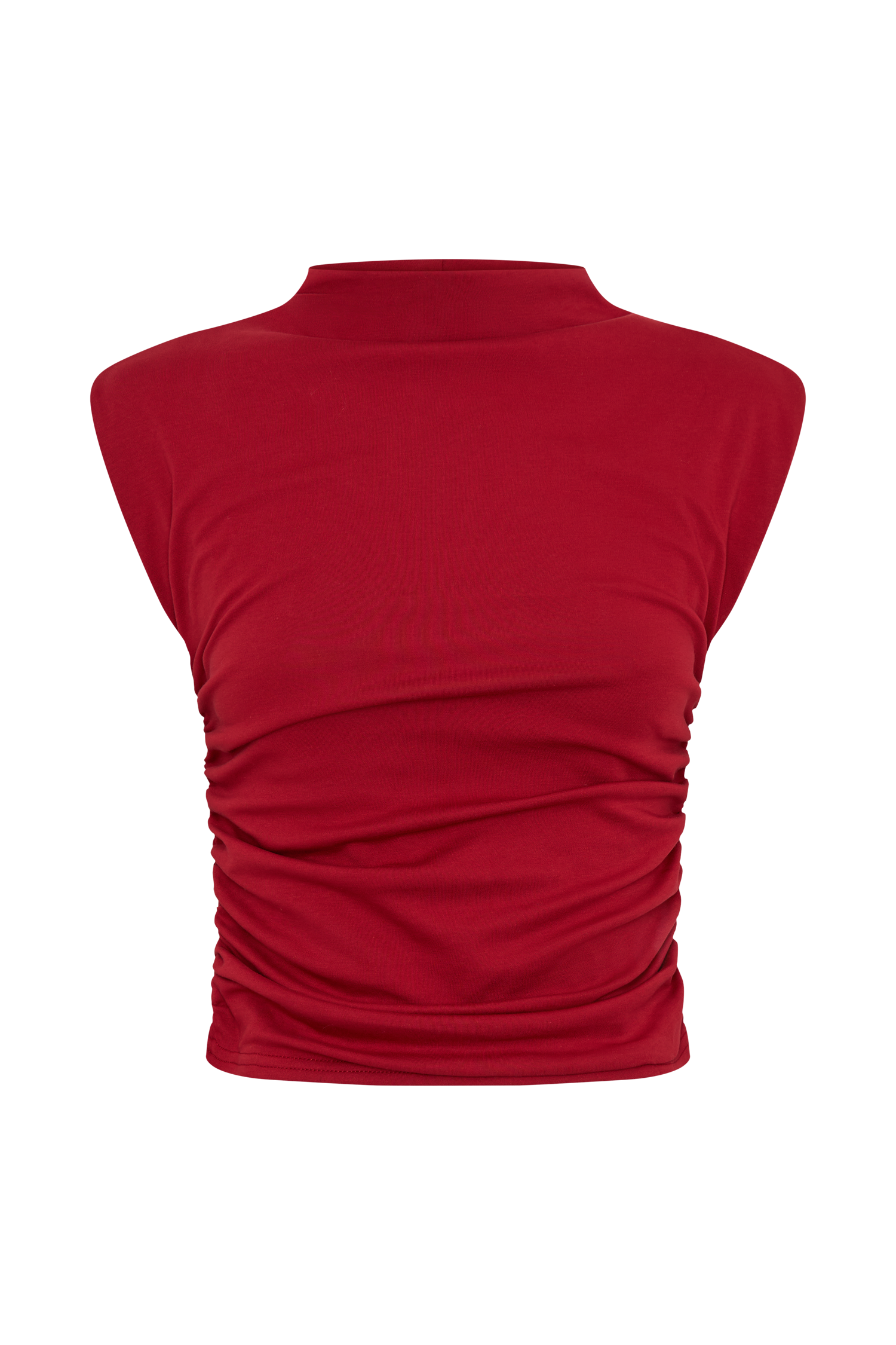 Ellia High Neck Sleeveless Top - Red、mySite、solidvoid