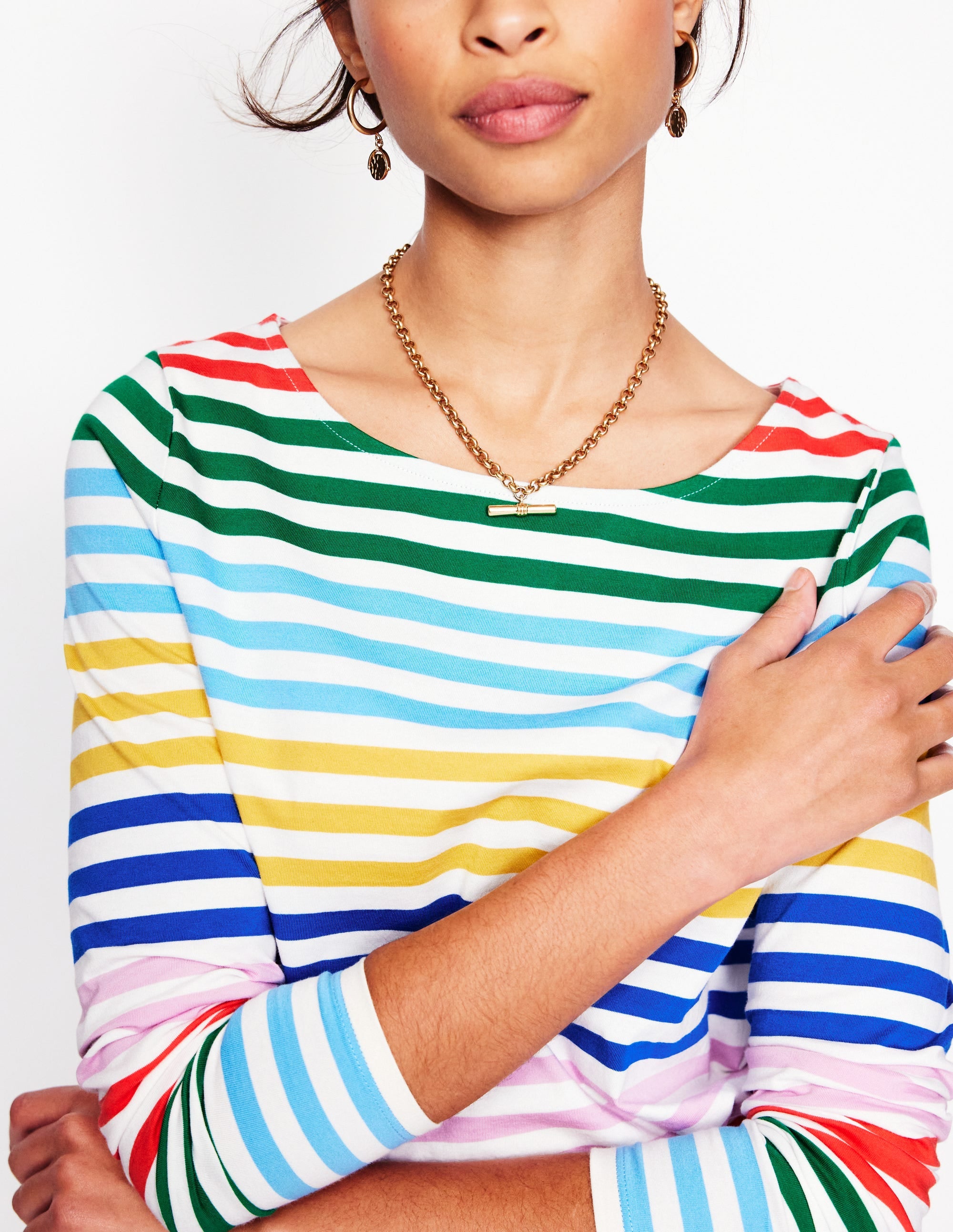  Ella Long Sleeve Breton-Banded Rainbow Stripe、mySite、ashleygrahame