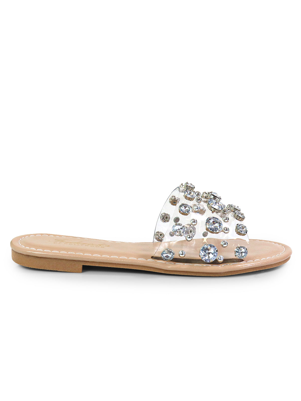 Clarissa Rhinestone Flat Sandal、mySite、bengalsvssteelers