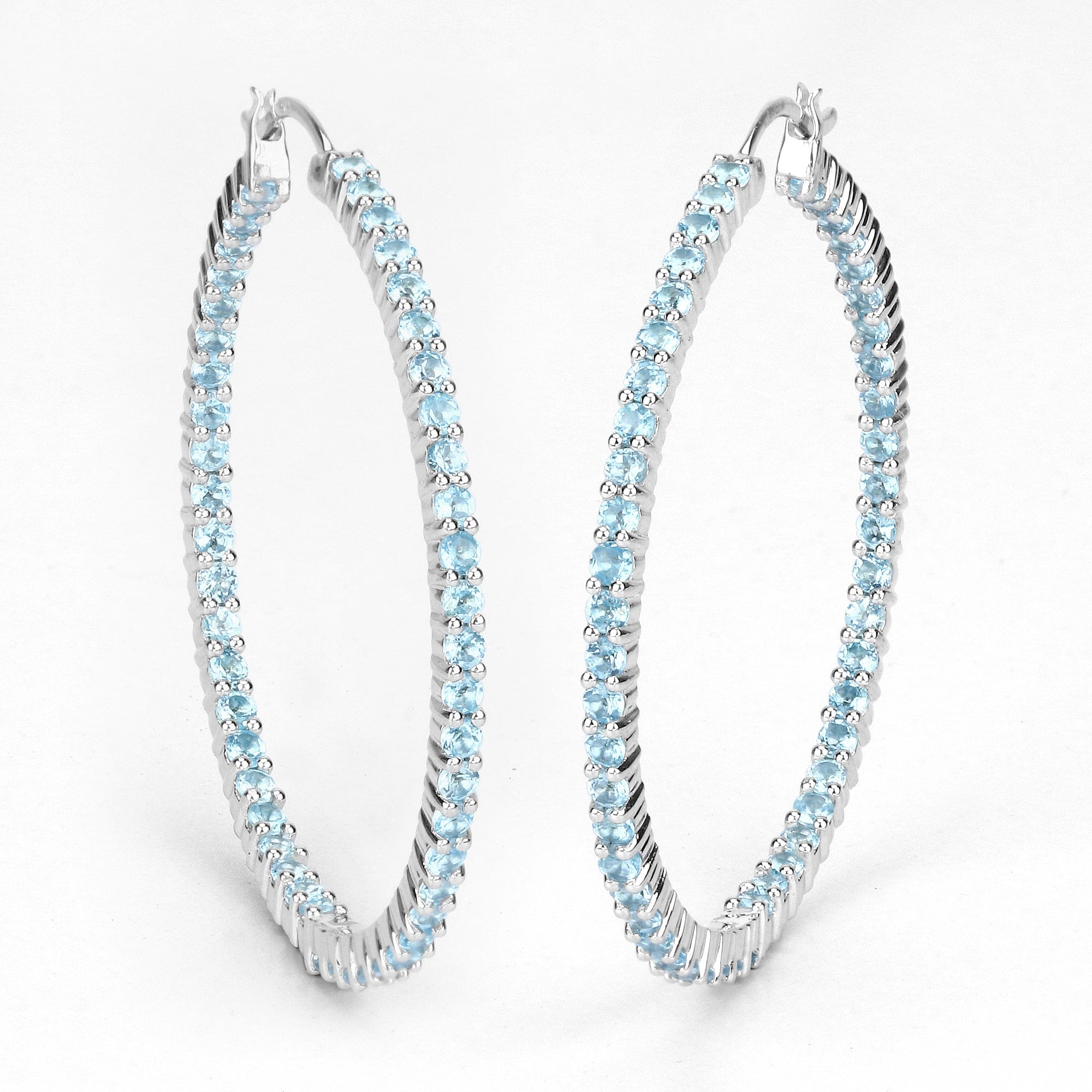 Gemstone Hoop Earrings: Peridot,Amethyst or Blue Topaz in 925 Sterling Silver、mySite、g9winljtr