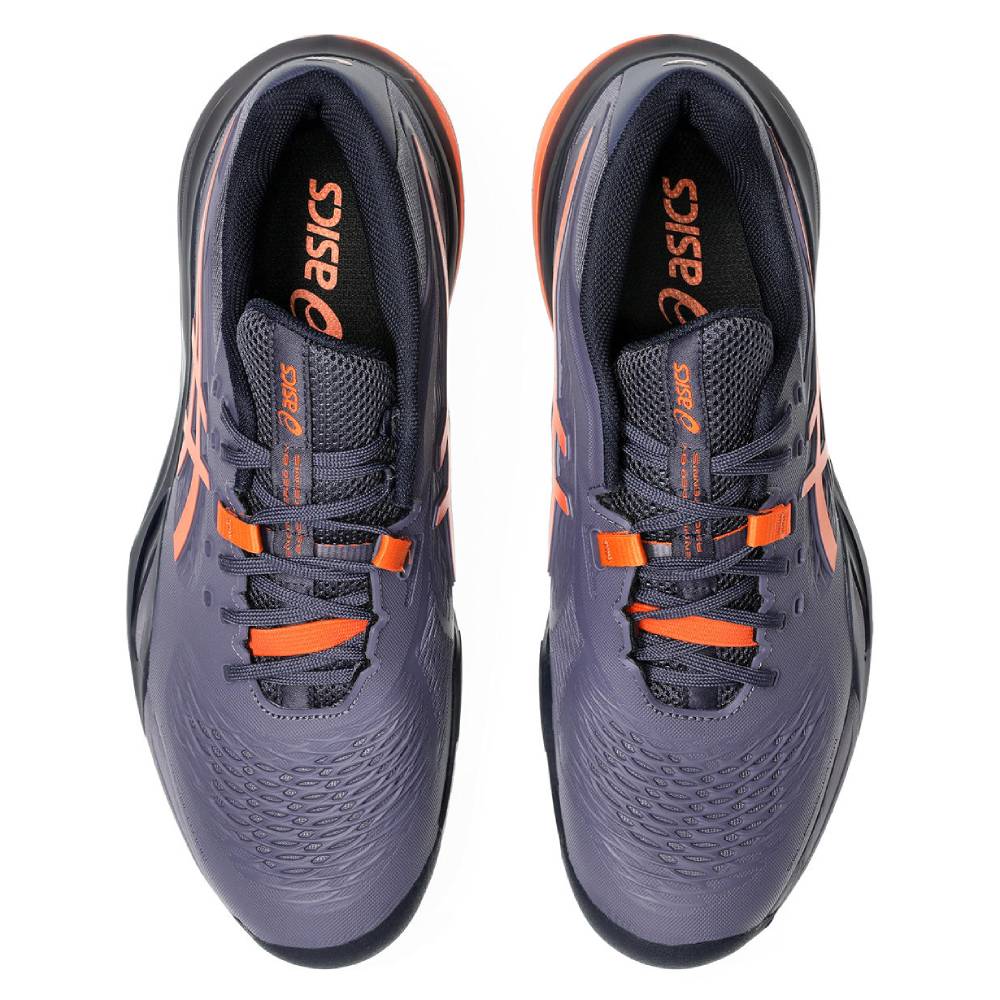 Asics Gel Resolution X Men's Tennis Shoe (Greyish Purple/Nova Orange)