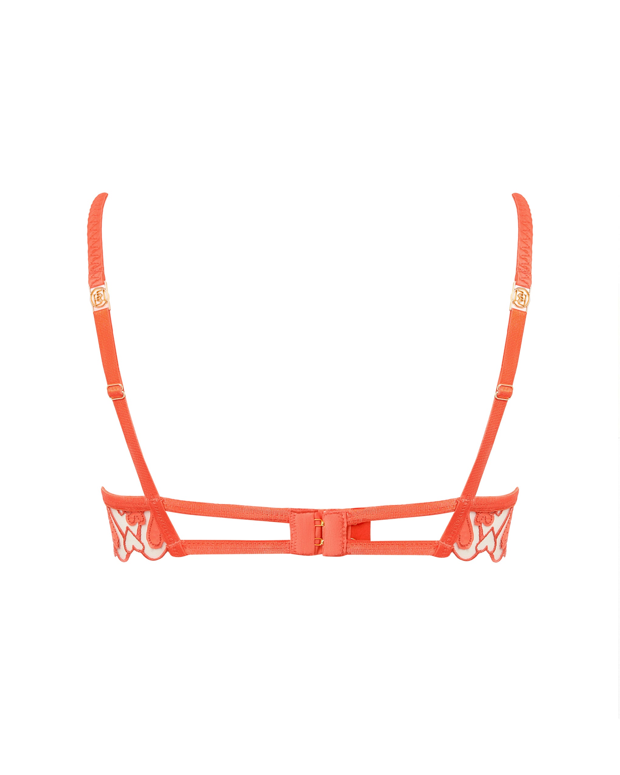 Harlow Heart Embroidered Bra Coral、mySite、bengalsvssteelers