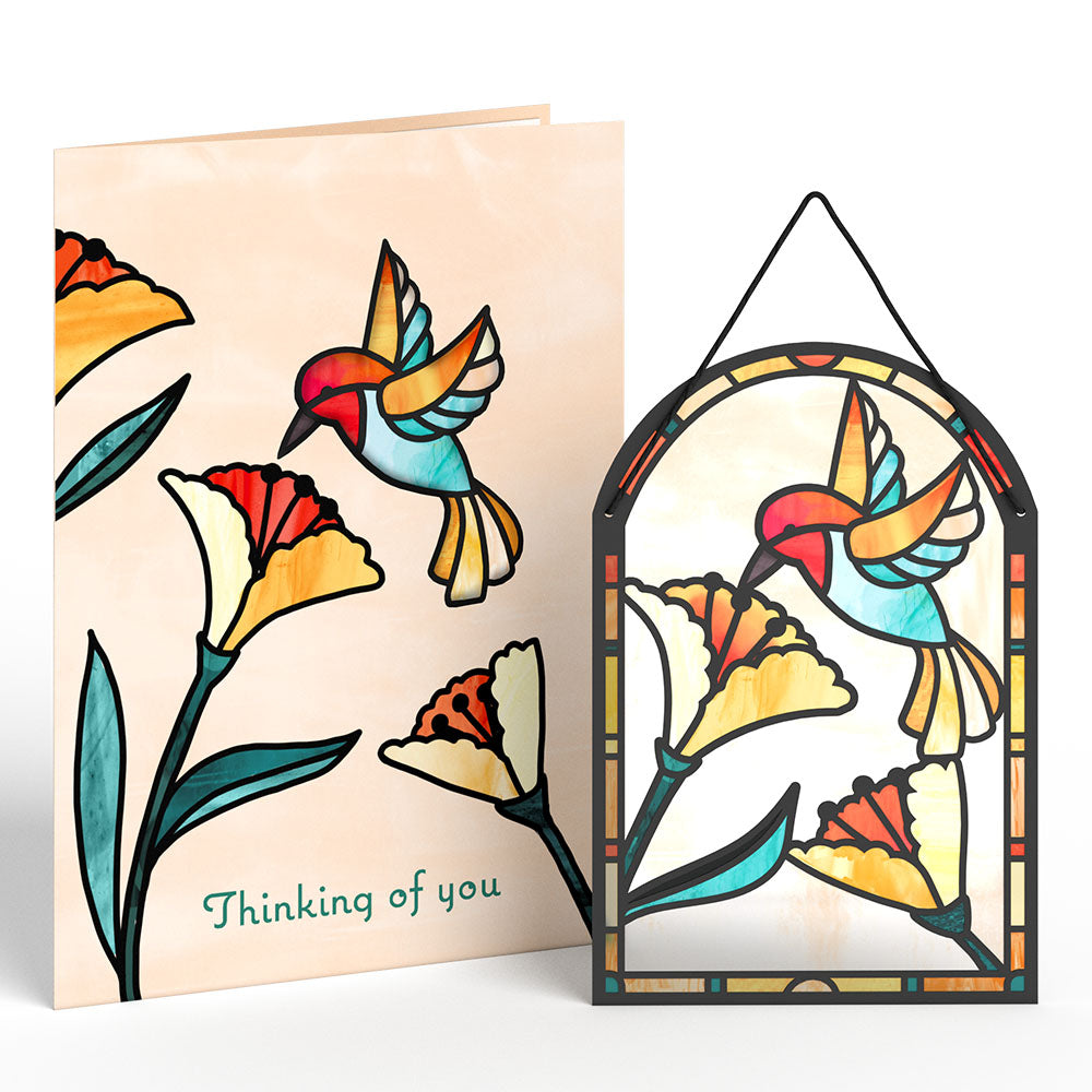 Thinking of You Hummingbird Suncatcher Card、mySite、solidvoid