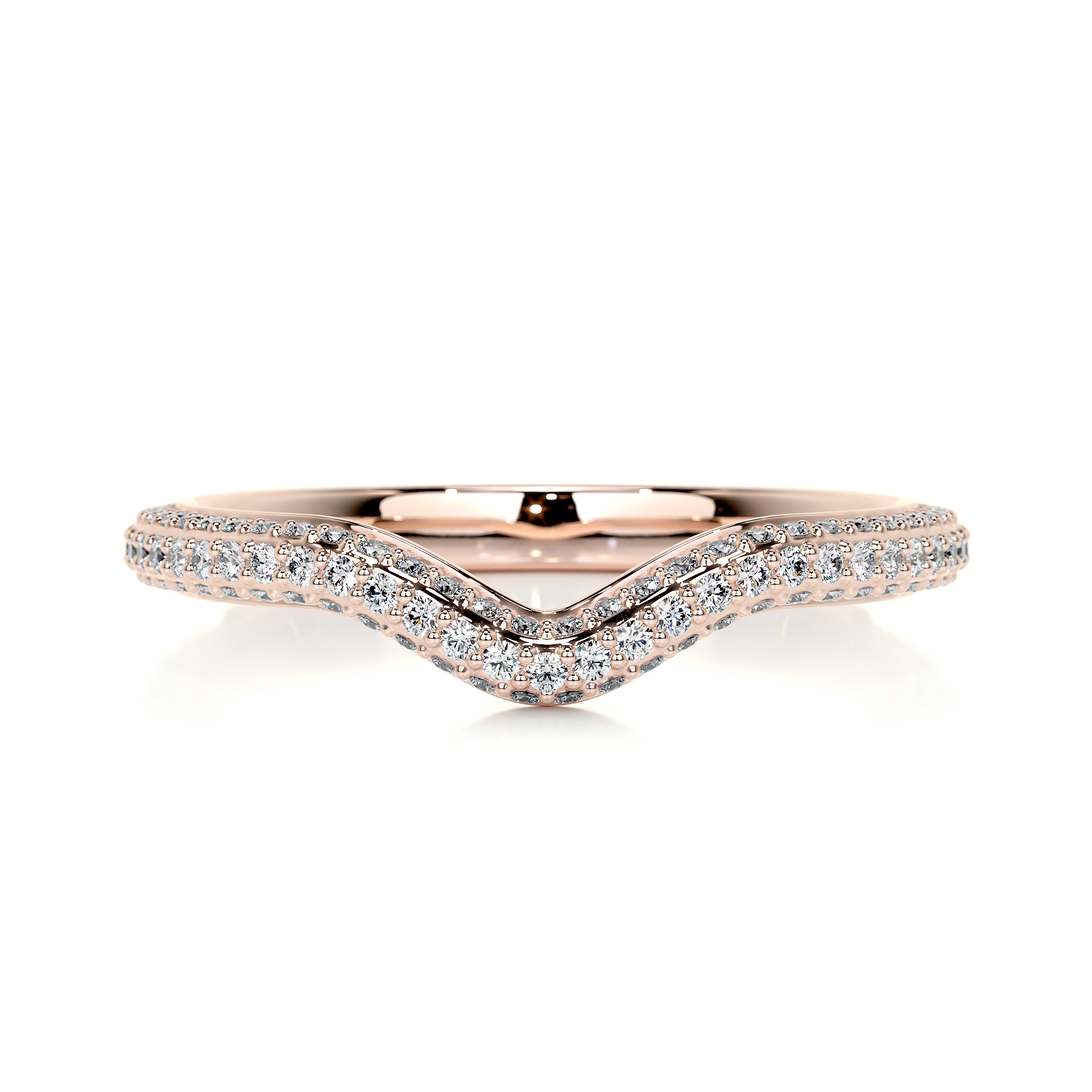 Anastasia Curved Wedding Ring (0.75 Carat) - 14K Rose Gold、mySite、hinf8tx79