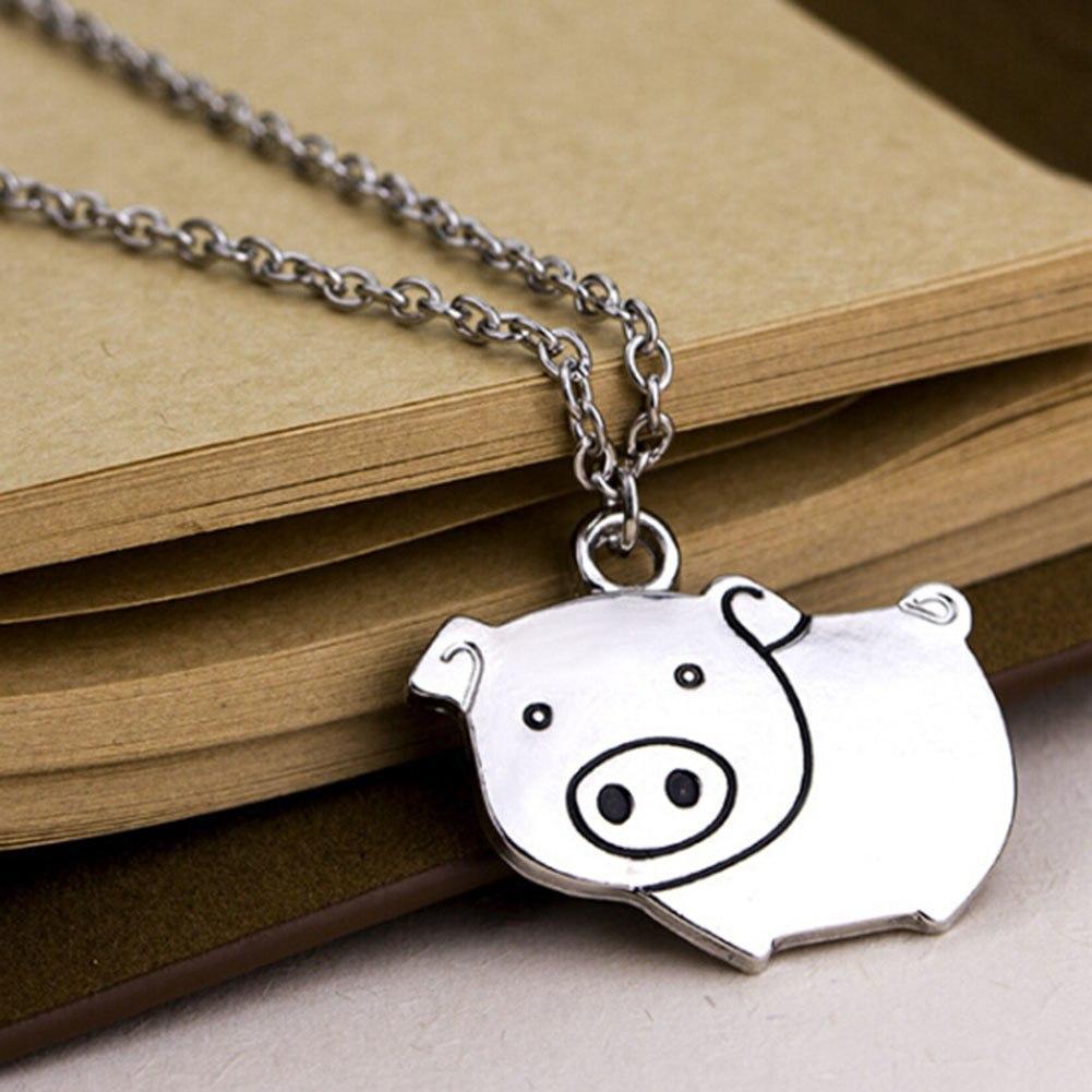 Pig Necklace! Just for fun, Cute Silver Tone Fashion Necklace、mySite、g9winljtr