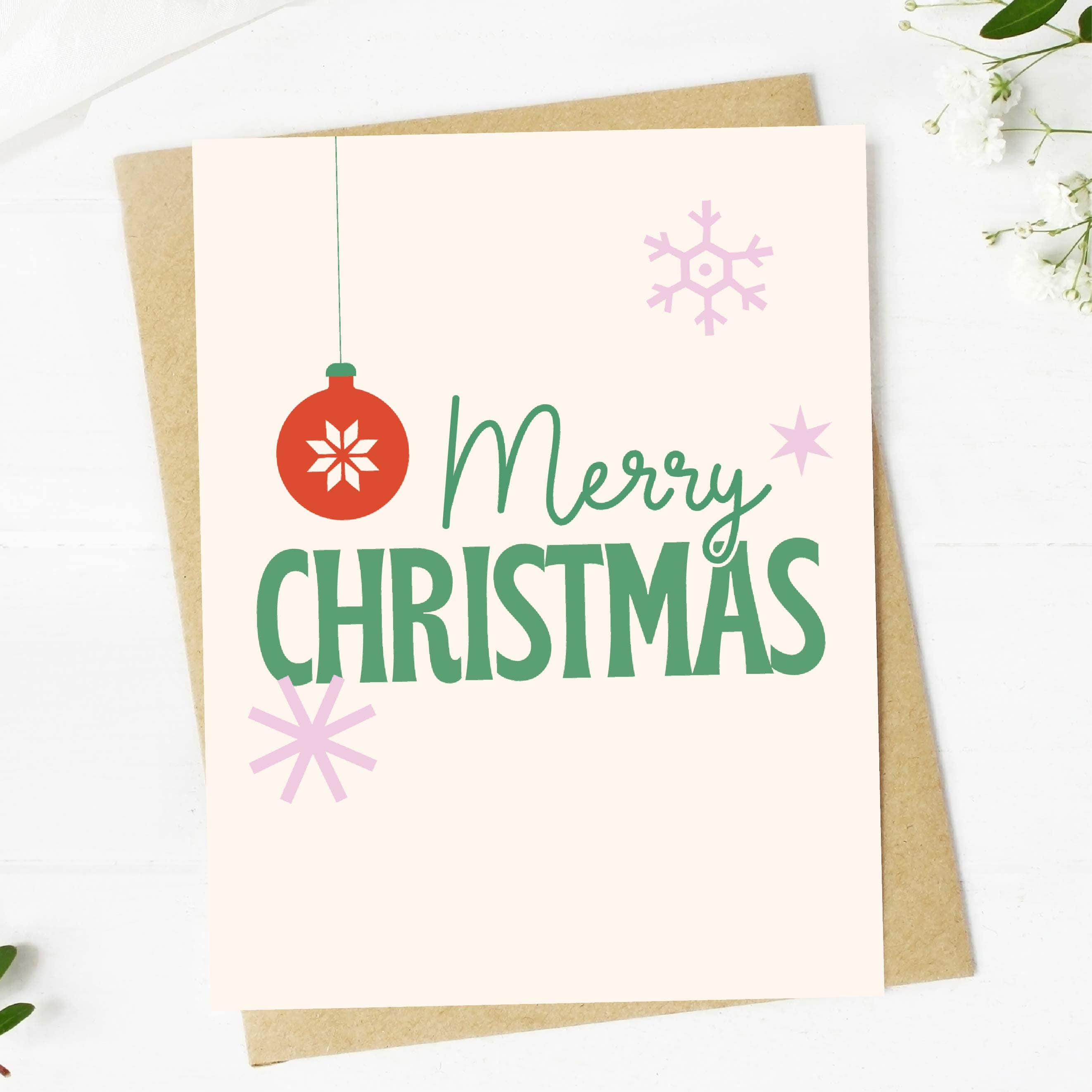  Merry Christmas Ornament Snowflake Greeting Card、mySite、elrpsem3k