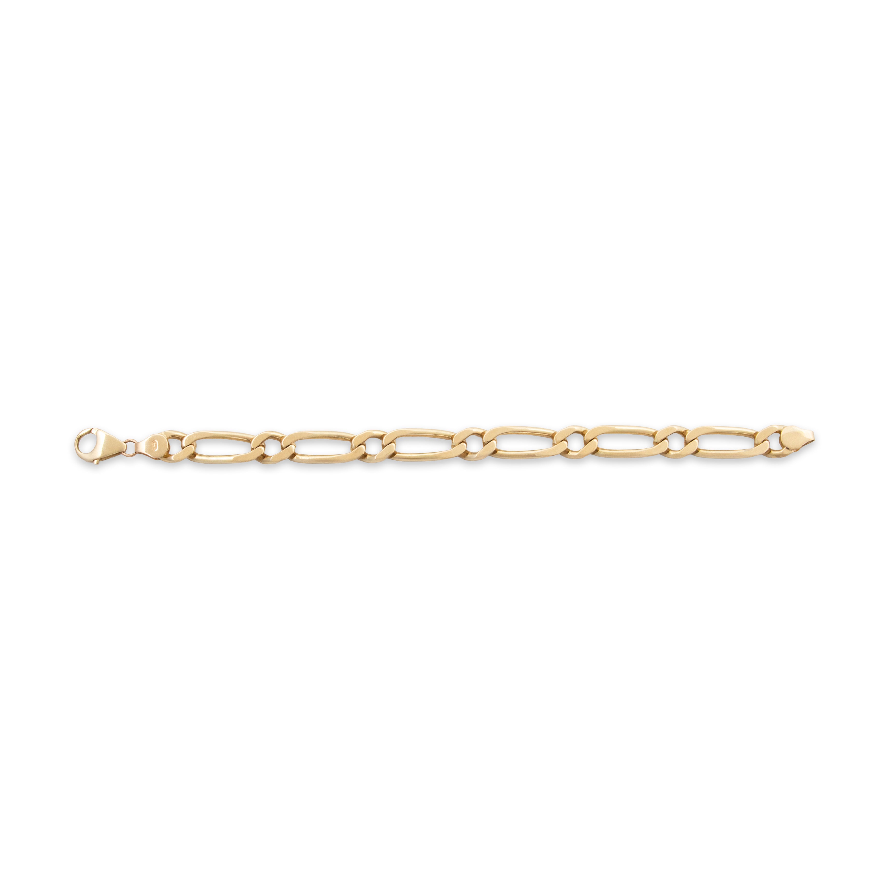 Vintage Heavy Italian 14k Yellow Gold Oversize Figaro Chain Link Bracelet 7.5、mySite、hinf8tx79
