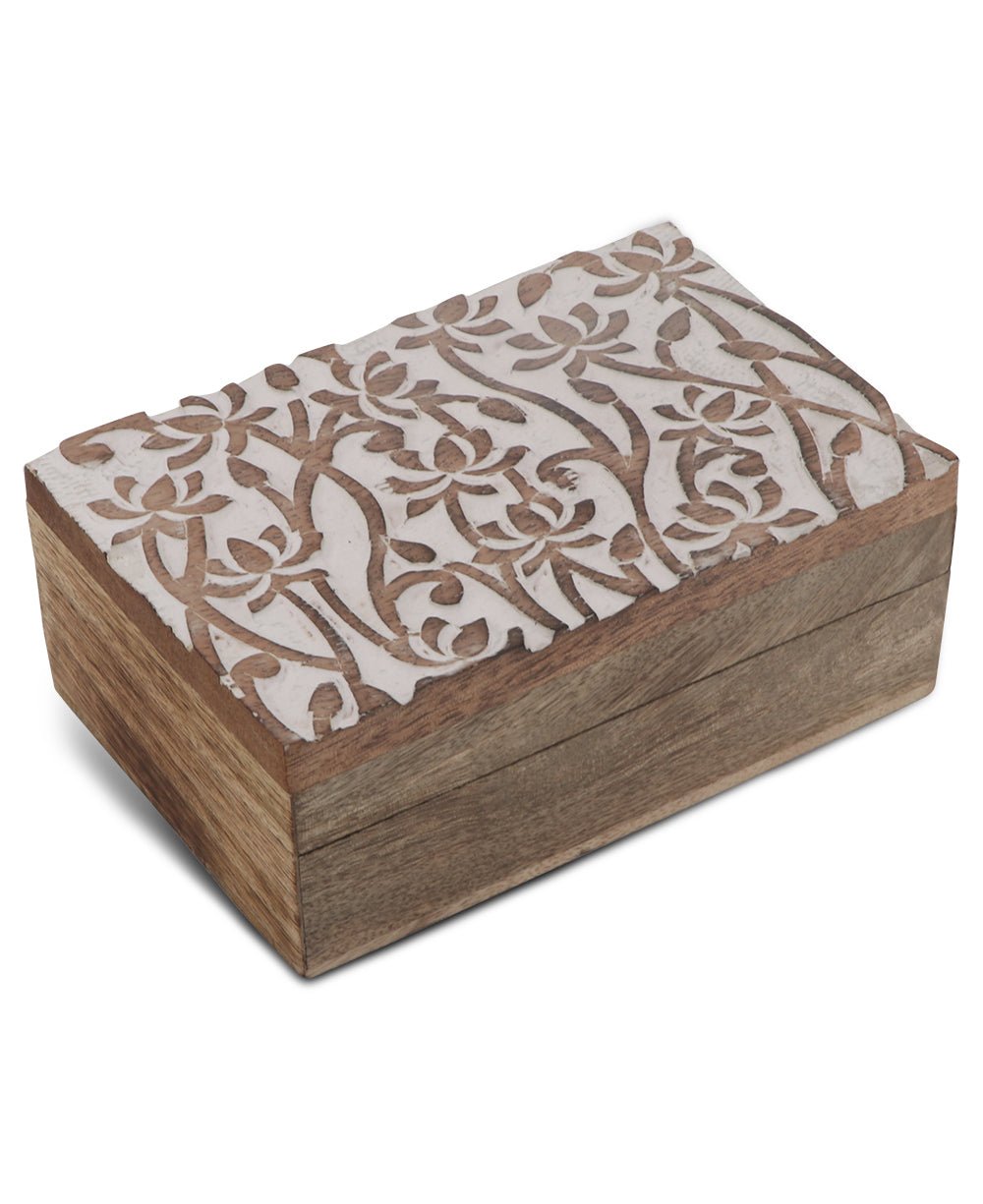 Fairtrade Carved Lotus Mala or Keepsake Wood Box、mySite、topwebapps