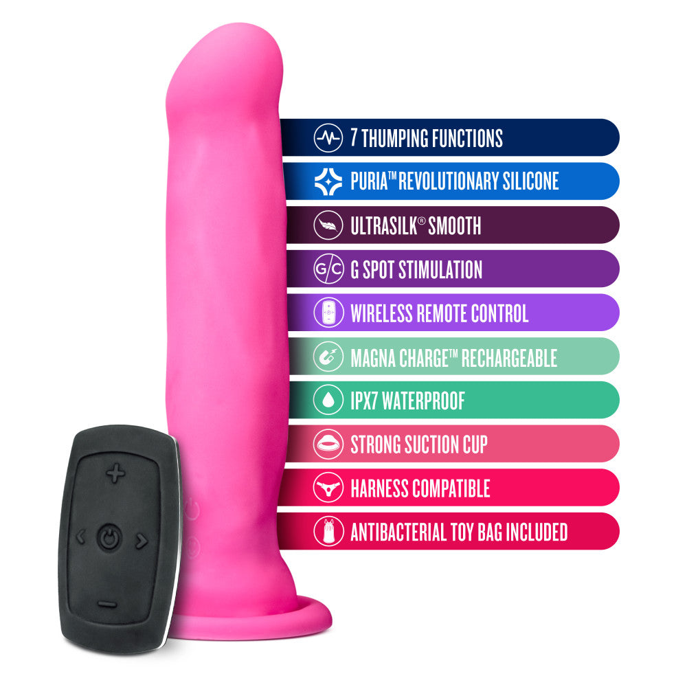 Impressions By Blush® | Havana Pink 8-Inch Long Rechargeable Vibrating Dildo、mySite、bottomscart