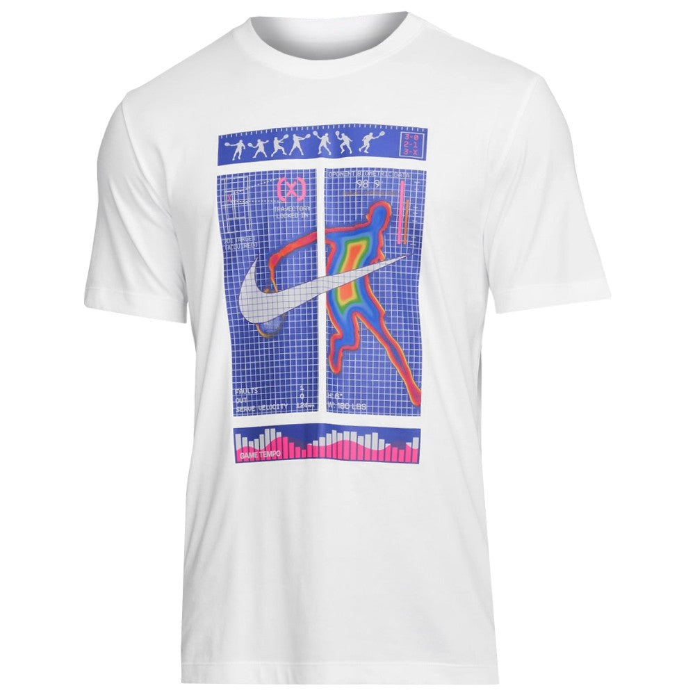 Nike Men's Court Graphic tee - White、mySite、neckold