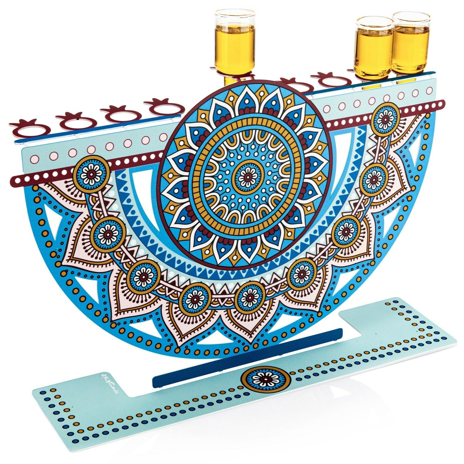 Colorful Metal Menorah - Oil or Wax Candles、mySite、topwebapps