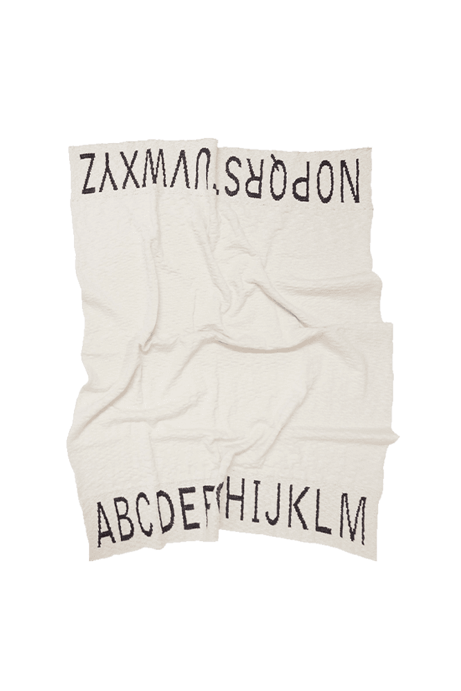 KNITTED BLANKET ABC NATURAL - BLACK、mySite、gigharbornorthrealestate