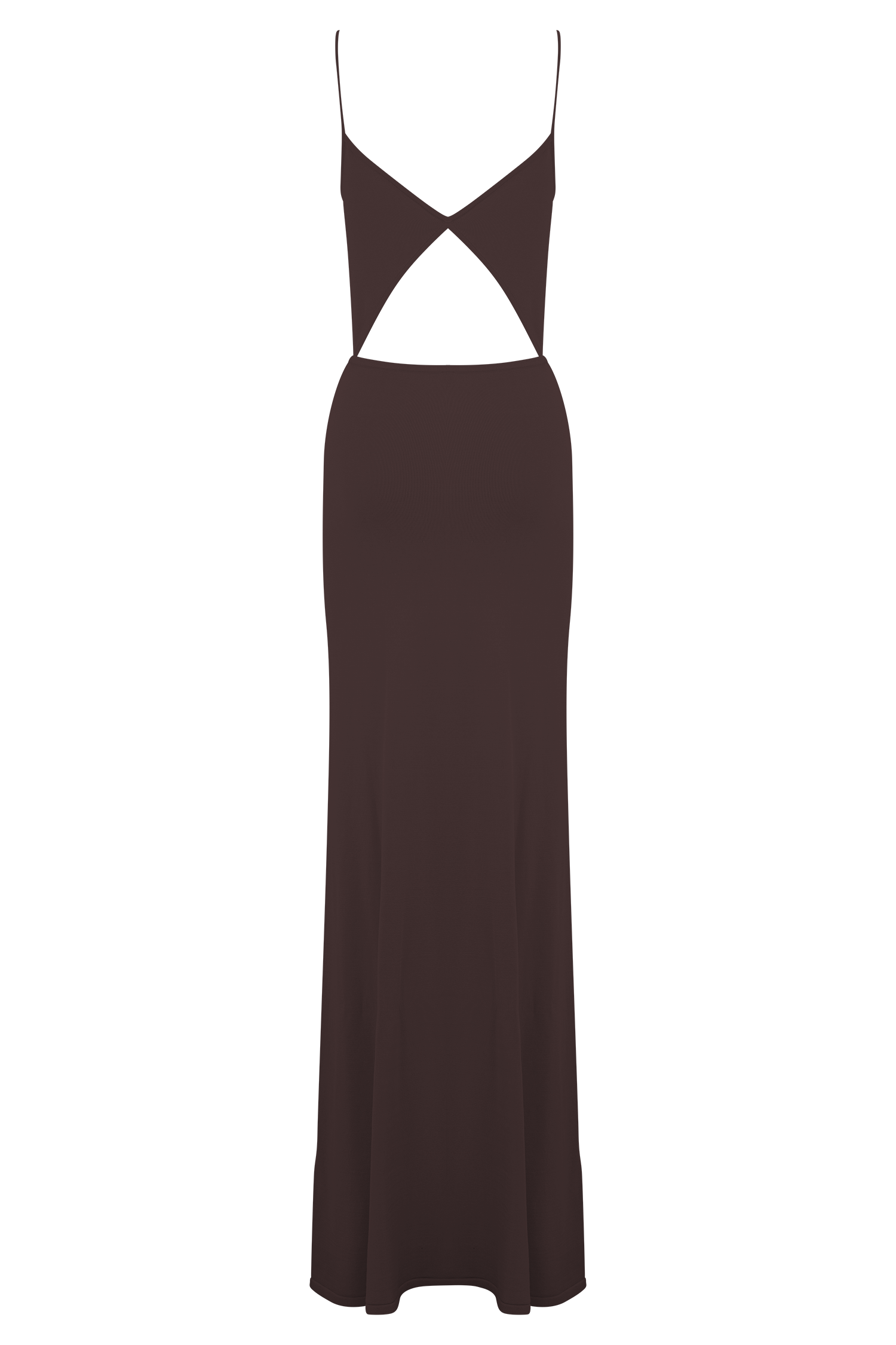 Reama Wrap Over Knit Maxi Dress - Chocolate、mySite、solidvoid