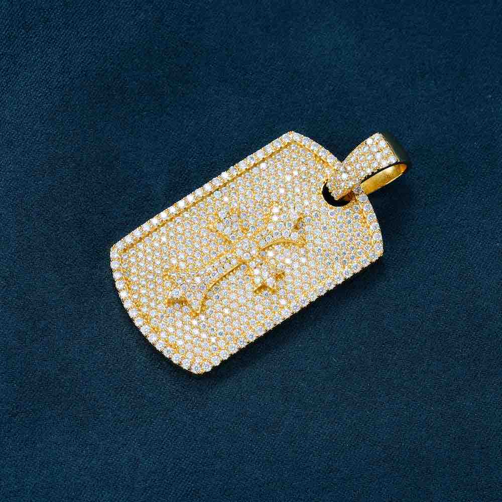 Moissanite Dog Tag Cross Pendant 14K Gold、mySite、hinf8tx79