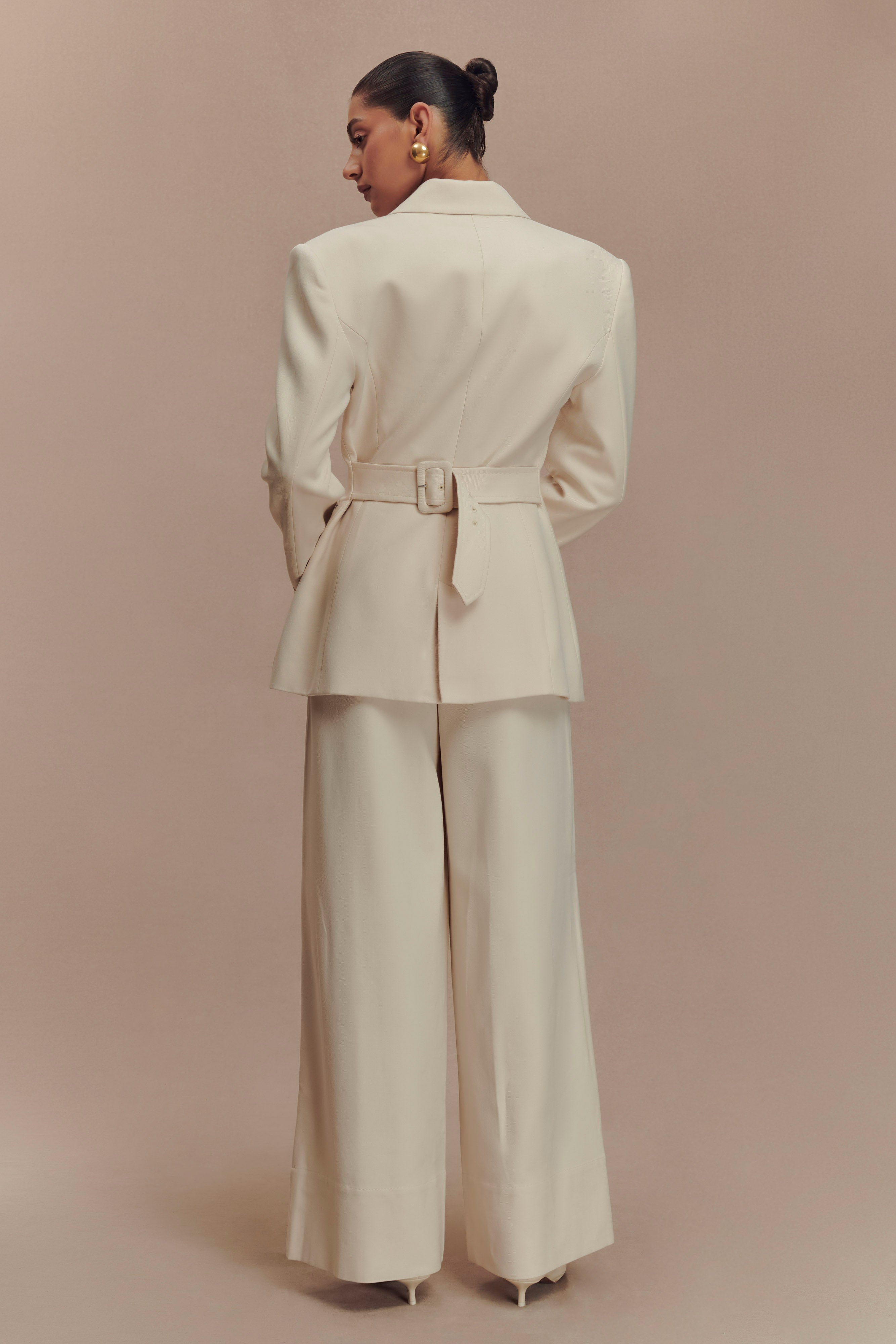 Mila Straight Leg Suiting Pant - Buttermilk、mySite、solidvoid