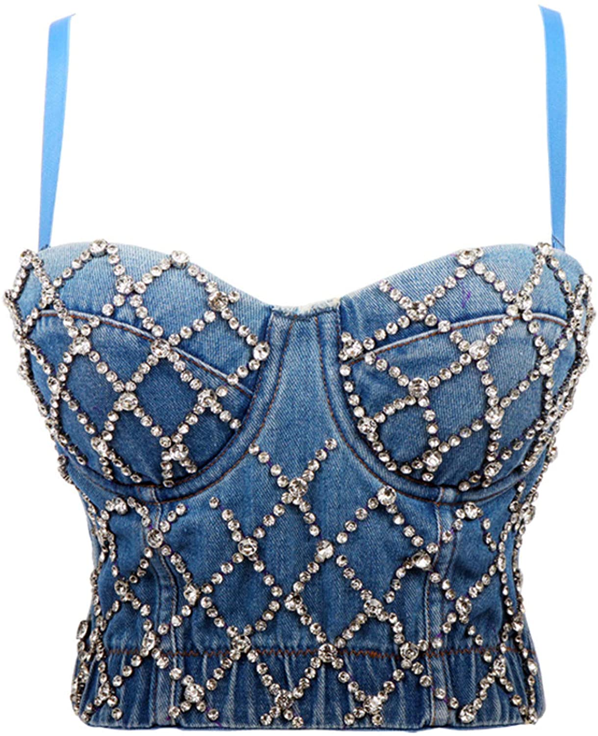  Crystal Denim Corset Bustier Top、mySite、merchandisen