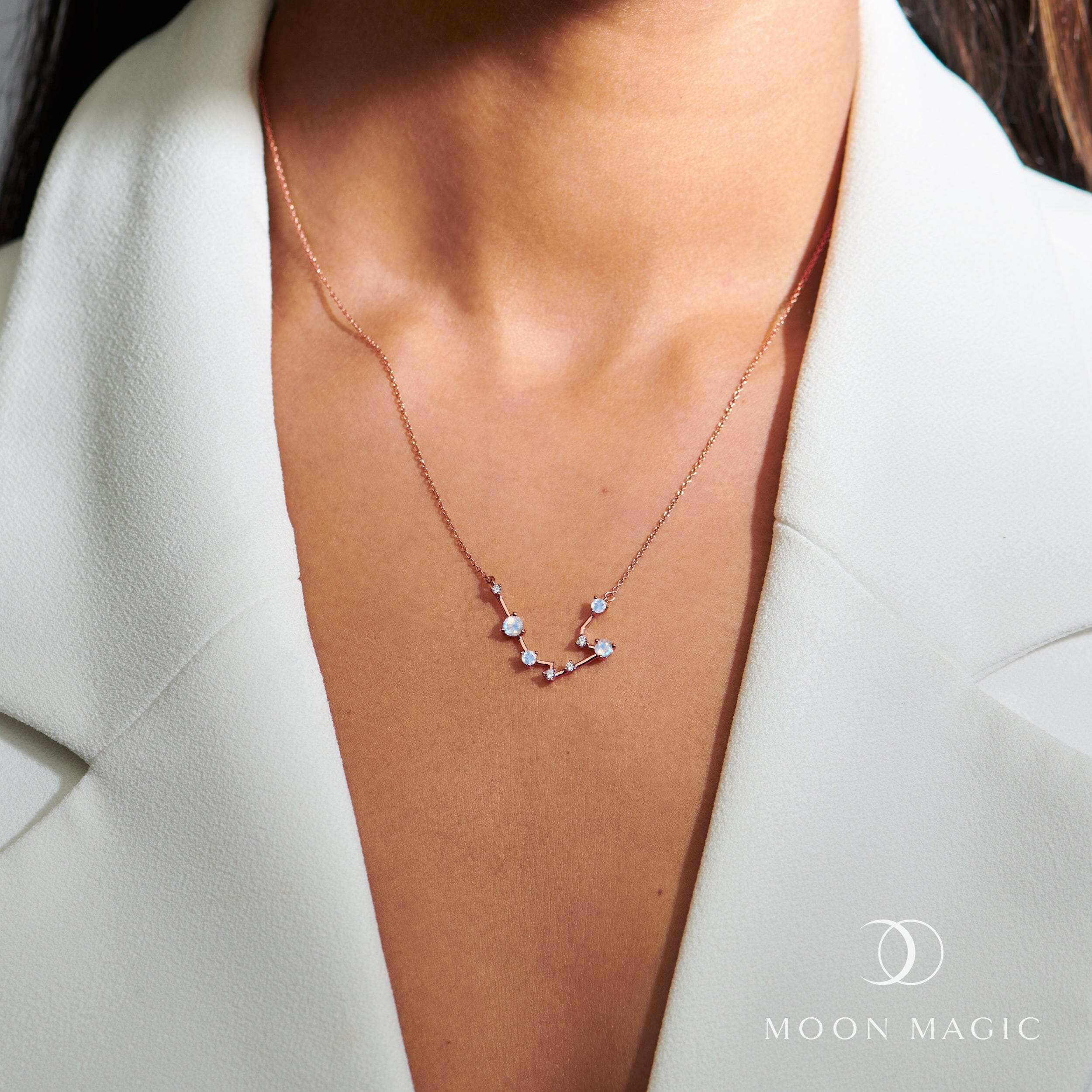 Moonstone Necklace - Aquarius Zodiac Constellation、mySite、hinf8tx79