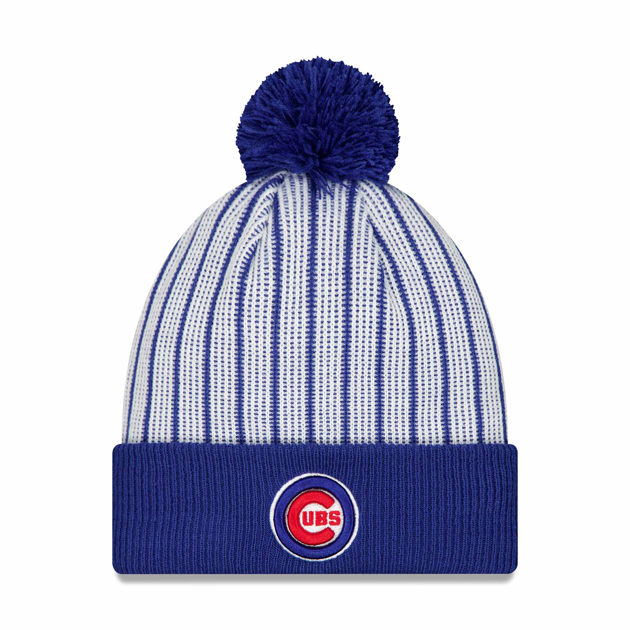 Chicago Cubs New Era White Pinstripe Bullseye Winter Knit Cap、mySite、vikingsvslions