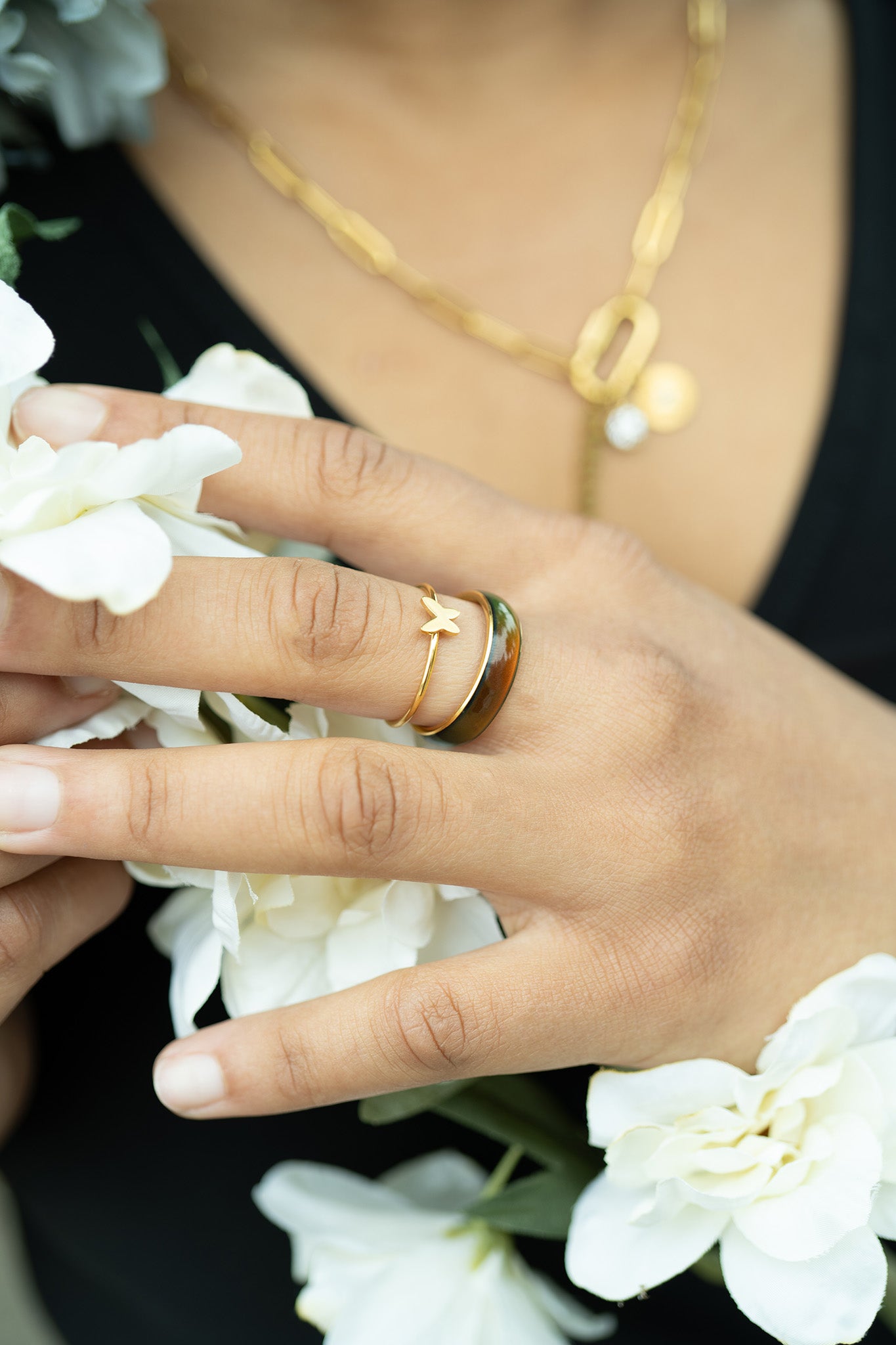 18K Gold PVD Stainless Steel Mood Band Ring / CFR7042、mySite、dreamappss