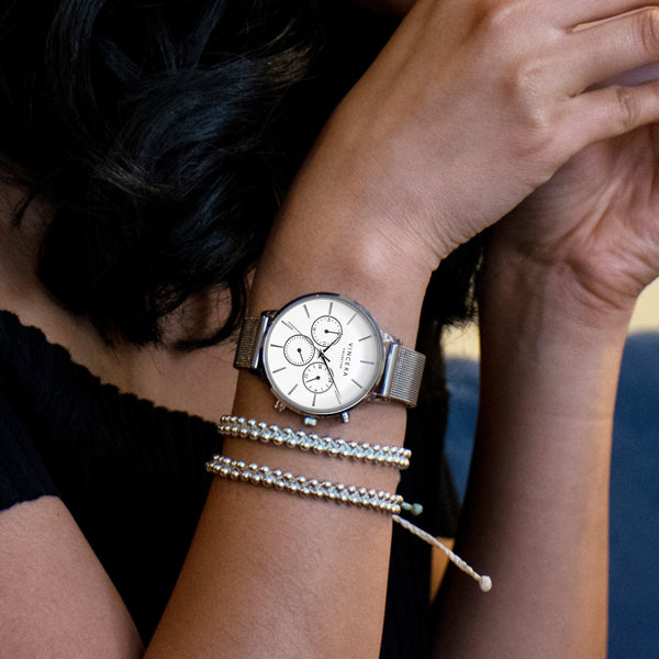  Kleio Mesh - Silver + White