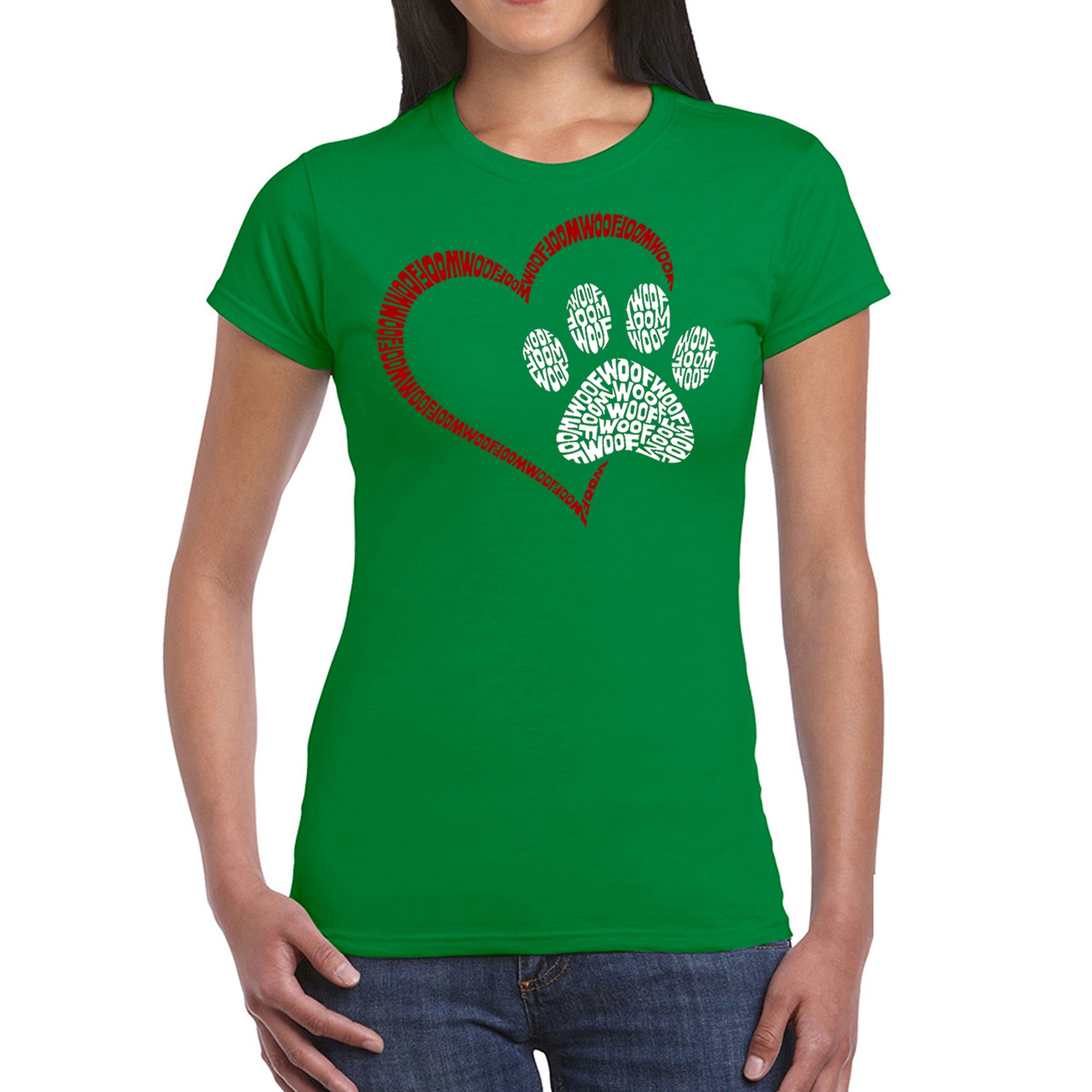 Paw Heart - Women's Word Art T-Shirt、mySite、camillekostekn