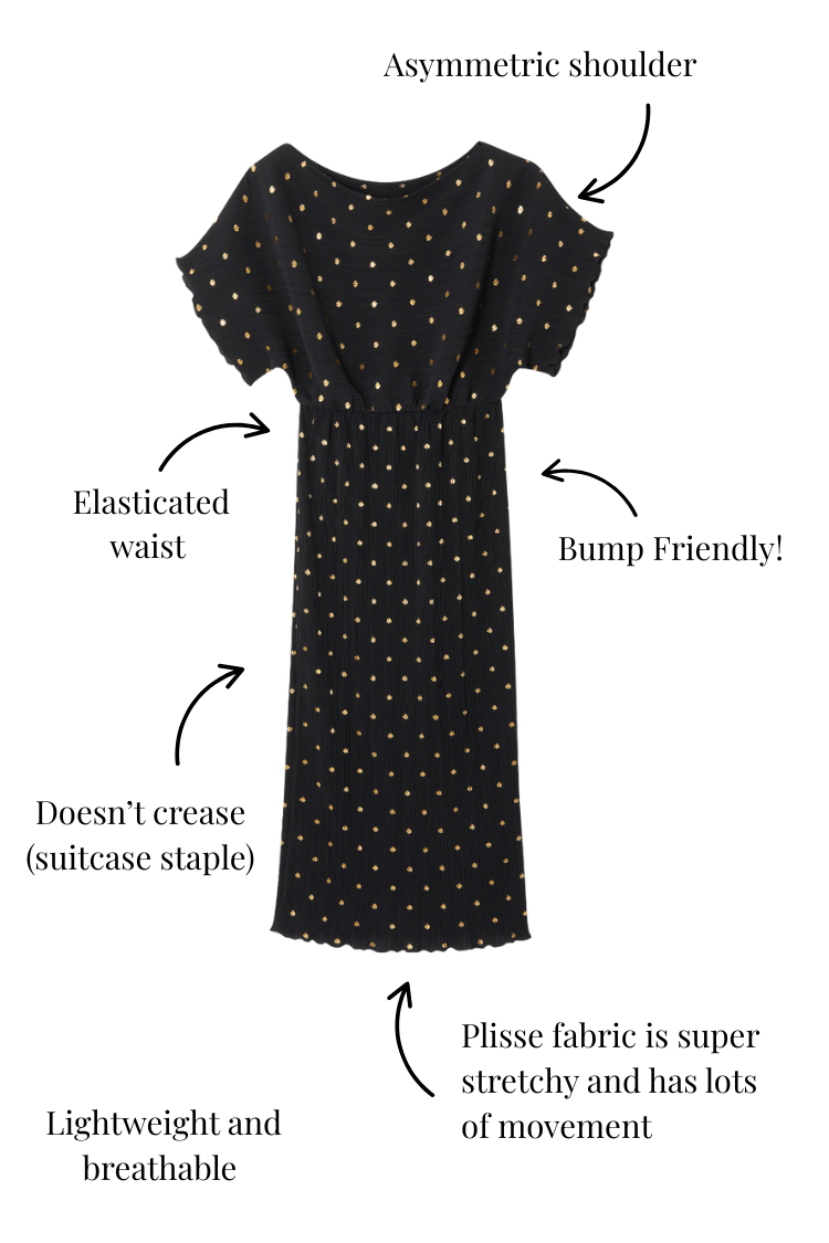 Black Tilly Plisse Dress with Gold Fleck、mySite、solidvoid