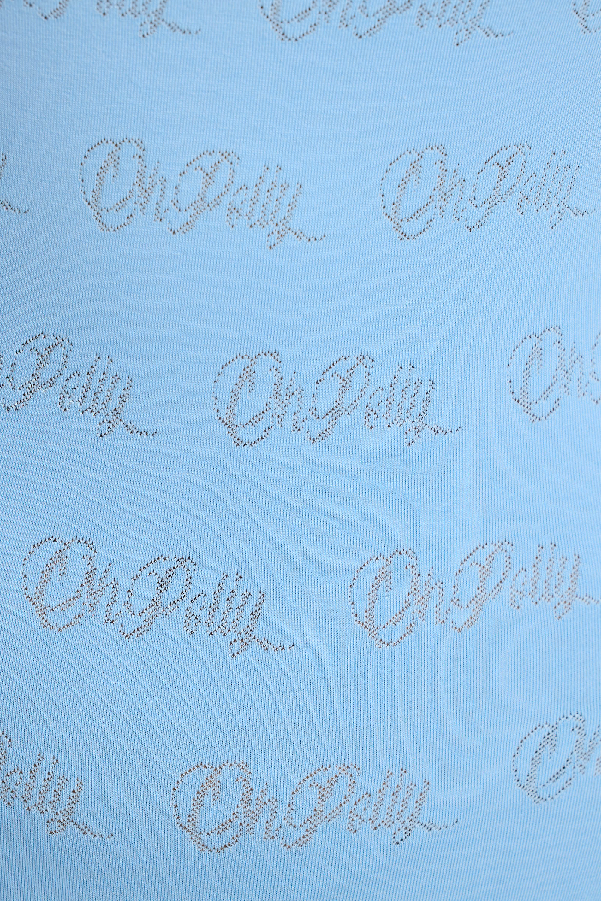 Strappy Low Back Pointelle Romper in Baby Blue、mySite、solidvoid