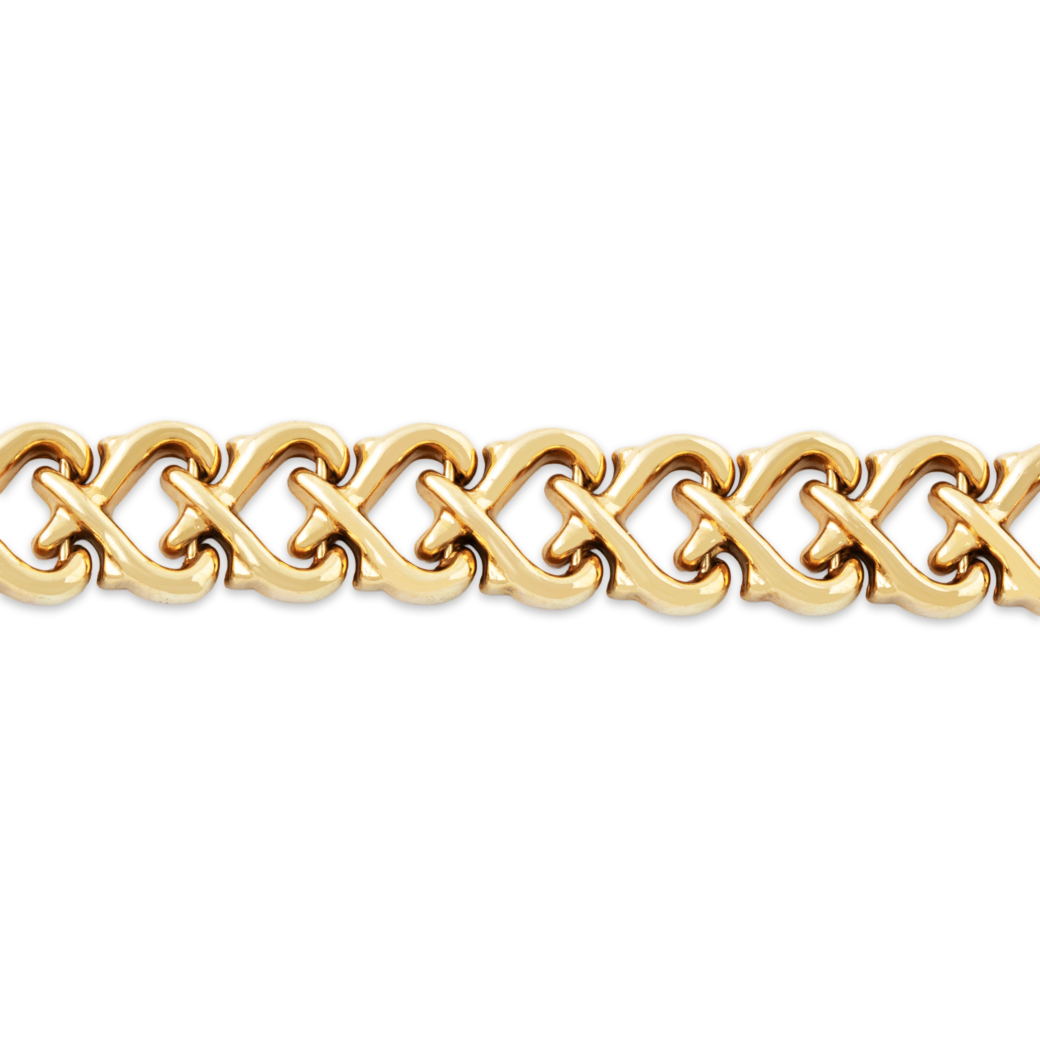 Vintage 14k Yellow Gold Lovely Heart Link Bracelet 7、mySite、hinf8tx79