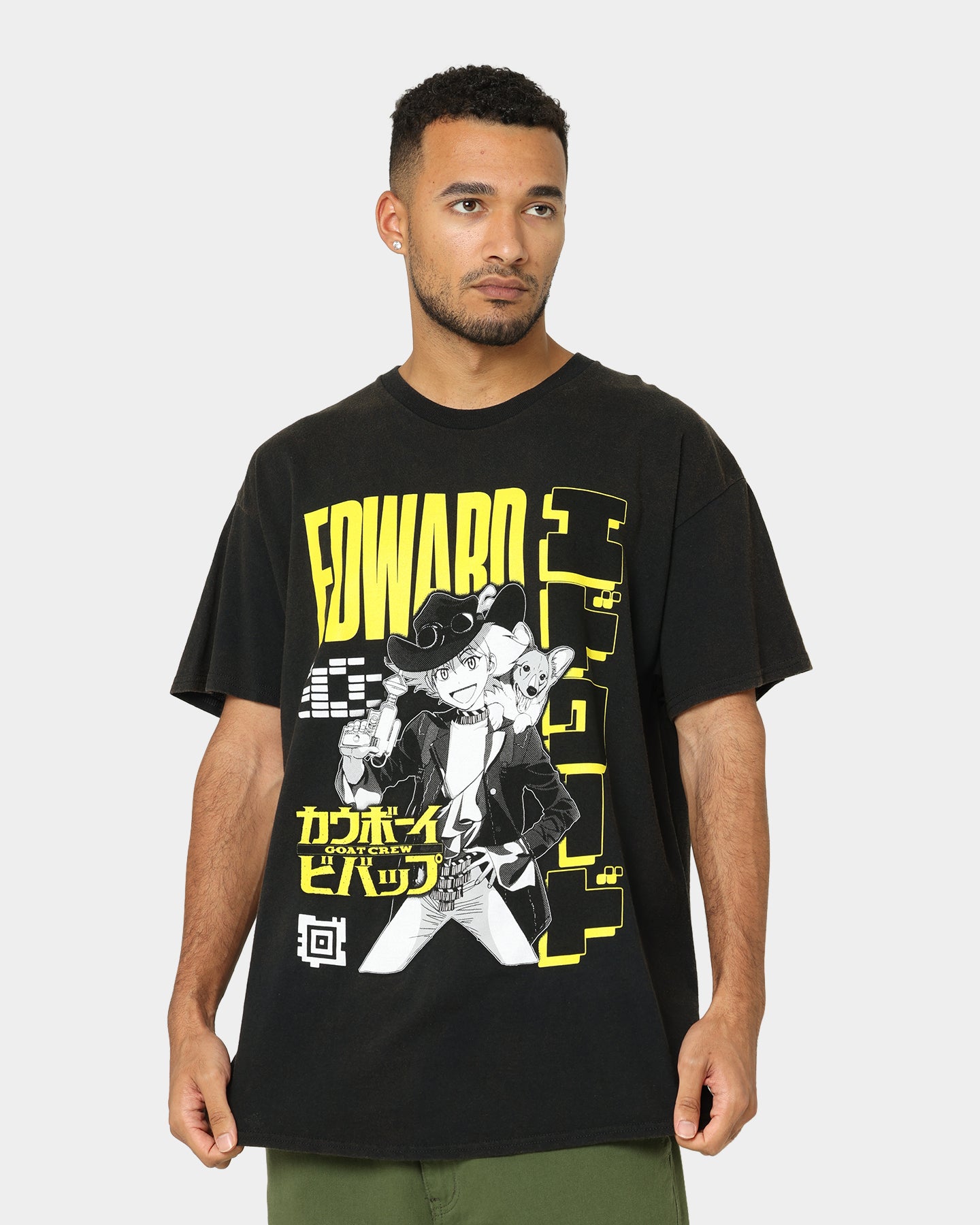 Goat Crew X Cowboy Bebop Edward Vintage T-Shirt Washed Black、mySite、zt4zffjzw