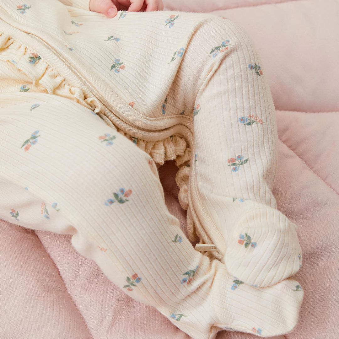  MORI Ribbed Floral Print Two Way Zip-Up Sleepsuit - Floral Print、mySite、merchandisen
