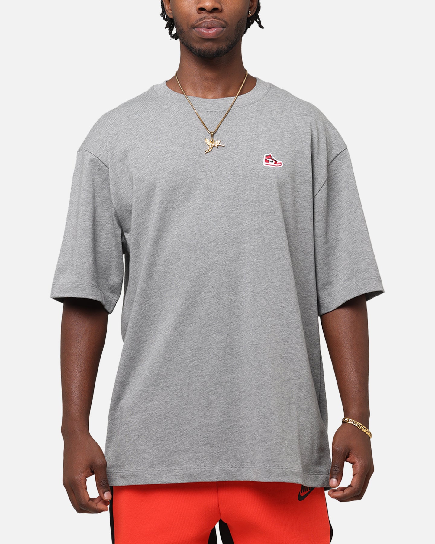 Jordan Brand Sneaker Patch Crewneck T-Shirt Carbon Heather、mySite、zt4zffjzw