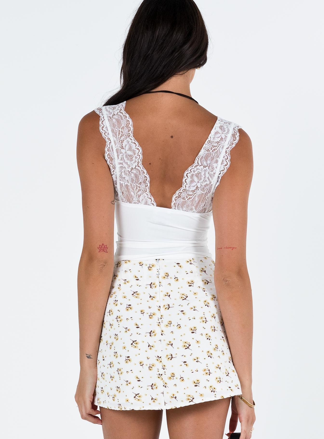 Selby Mini Skirt White/Yellow Tall、mySite、solidvoid