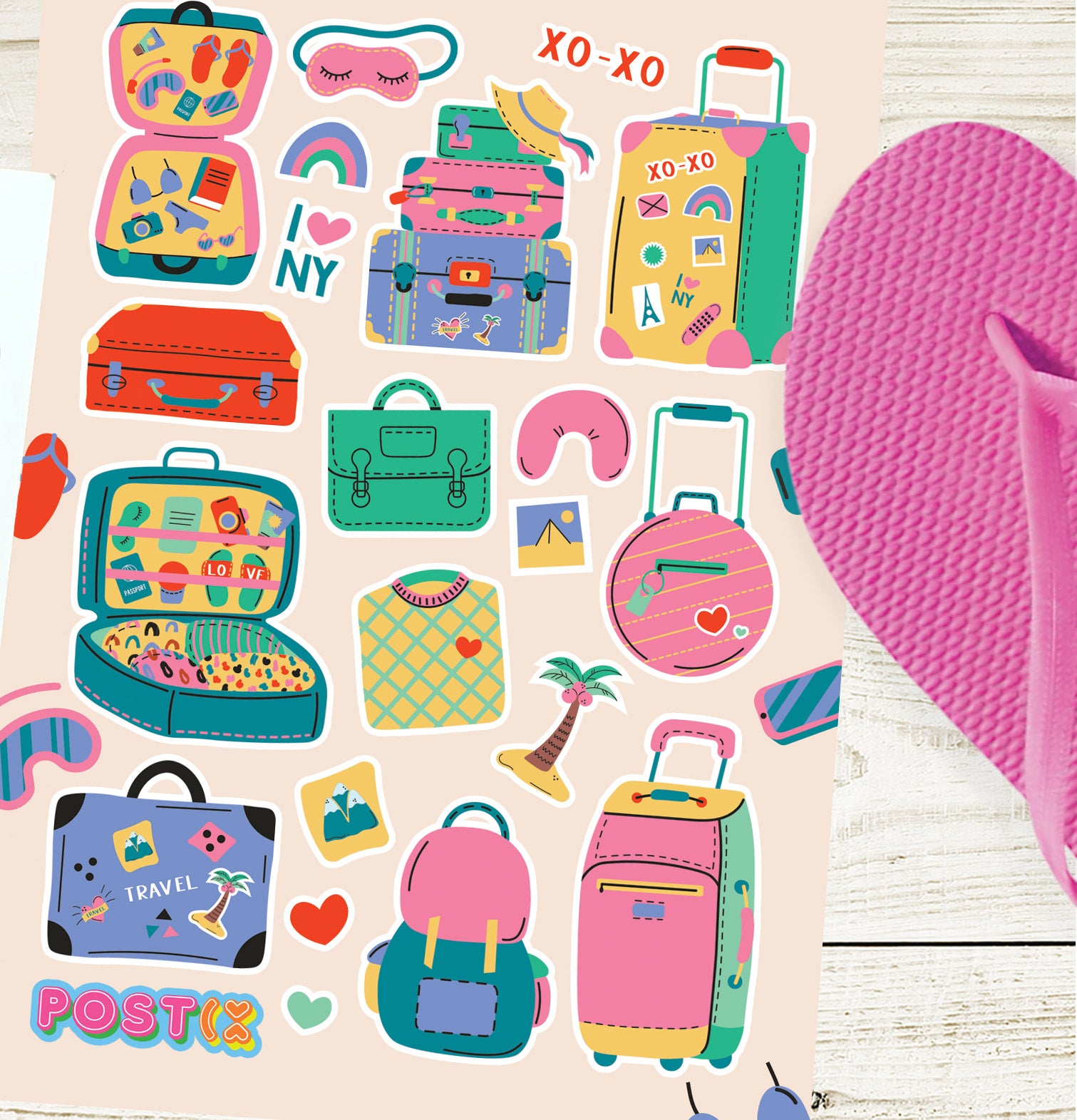  Color Pop Travel Pieces Sticker Sheet、mySite、ghnorth