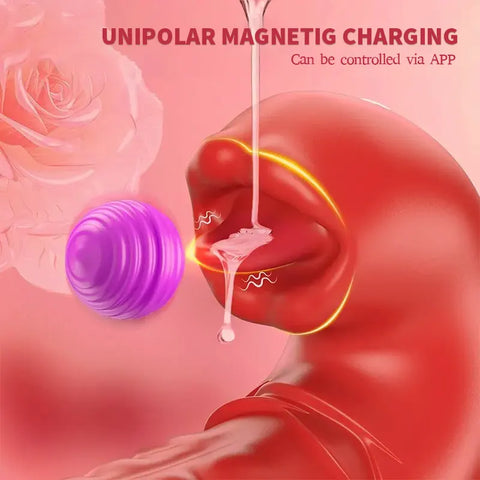 App-Controlled Tongue Vibrator Rose Toy