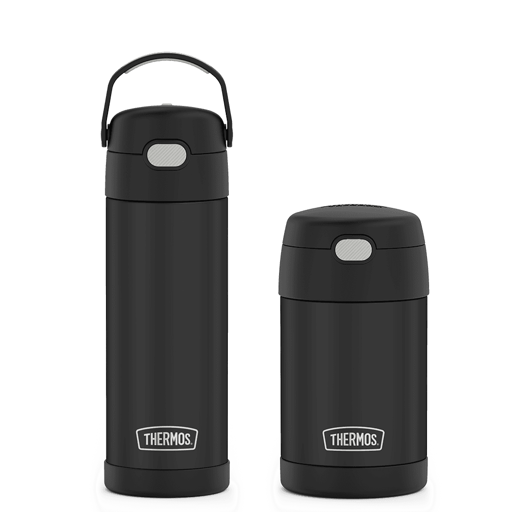 16oz FUNtainer Water Bottle & Food Jar Bundle - Matte Black、mySite、noshort